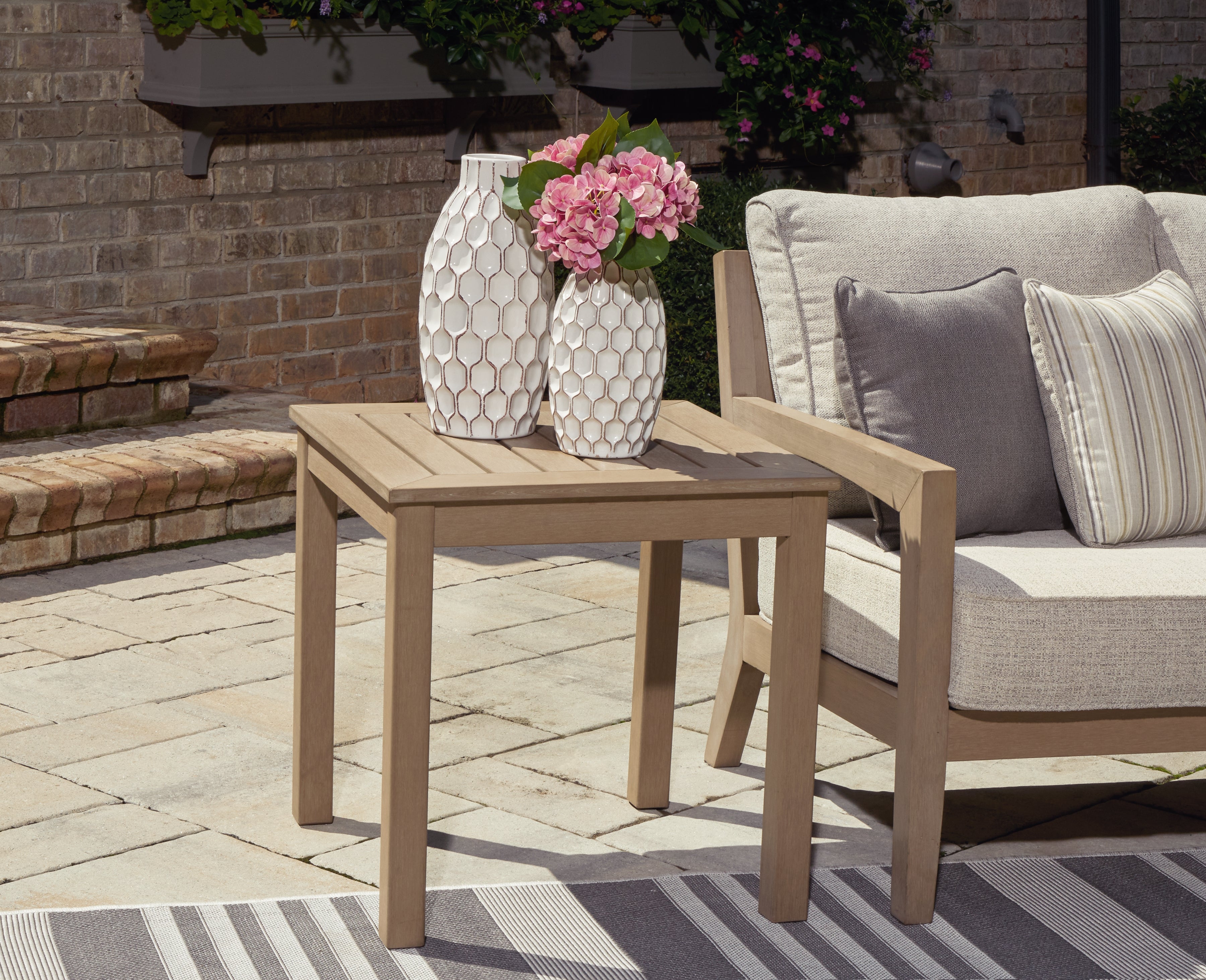 A2Z Furniture - Ashley Furniture - Hallow Creek Outdoor - Square End Table / Driftwood - P560-702