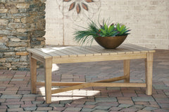 A2Z Furniture - Ashley Furniture - Carter Hall Outdoor - Rectangular Cocktail Table / Beige - P601-701