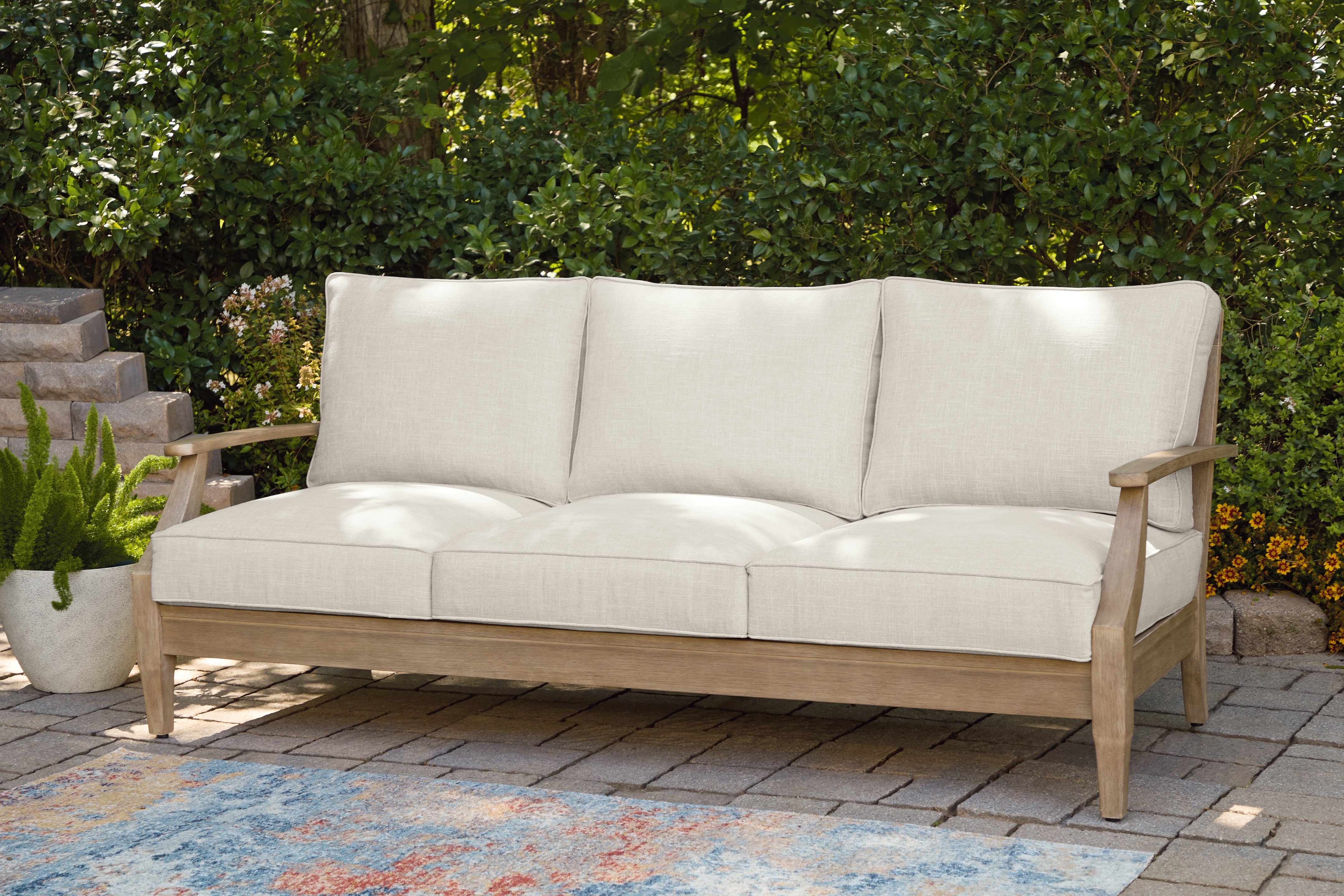 A2Z Furniture - Ashley Furniture - Carter Hall Outdoor - Sofa with Cushion / Beige - P601-838