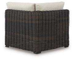 A2Z Furniture - Ashley Furniture - Kimora Outdoor - Swivel Lounge Chair w/Cushion / Beige/Dark Brown - P711-810