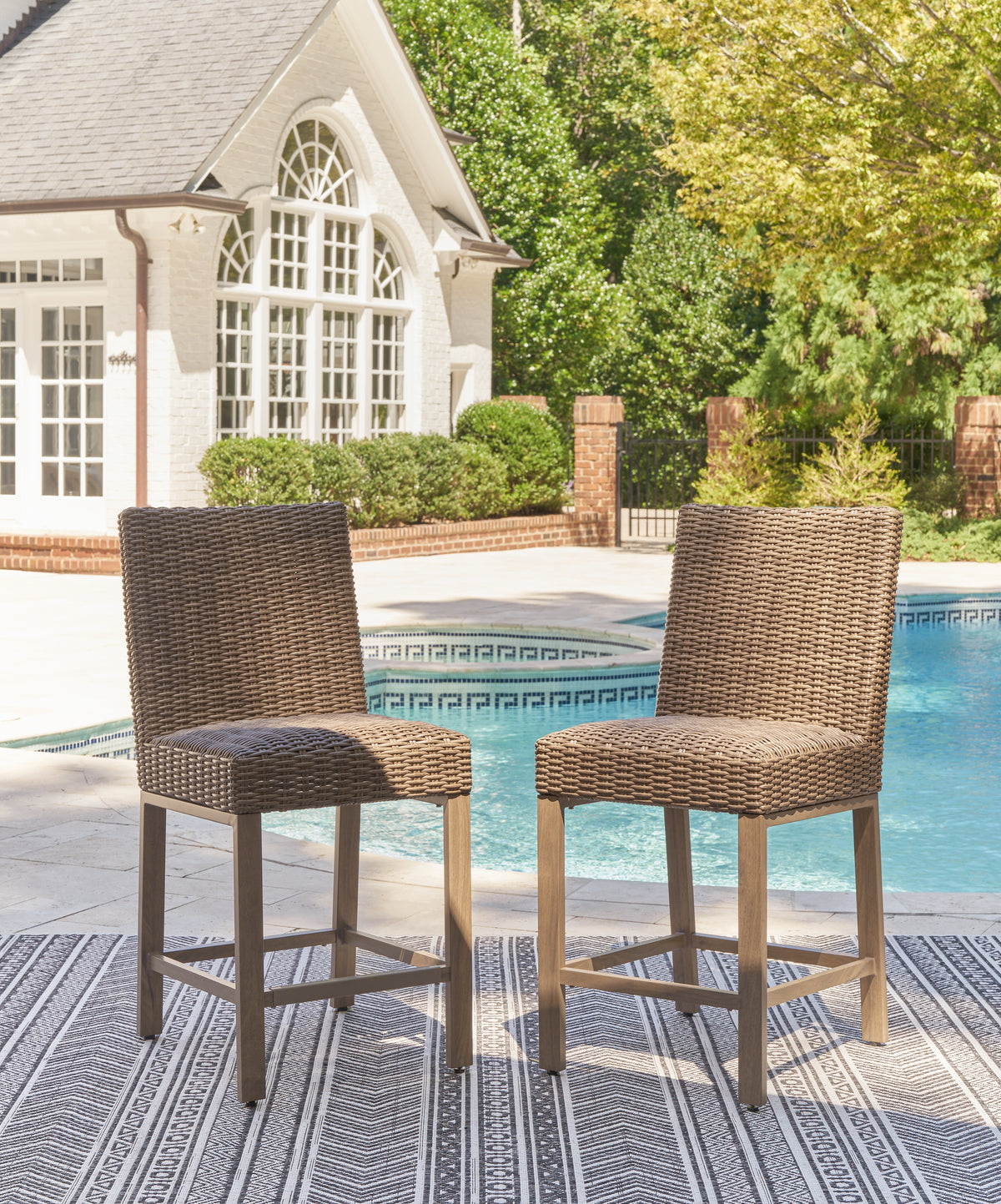 A2Z Furniture - Ashley Furniture - Walton Bridge Outdoor - Barstool (Set of 2) / Driftwood - P749-130
