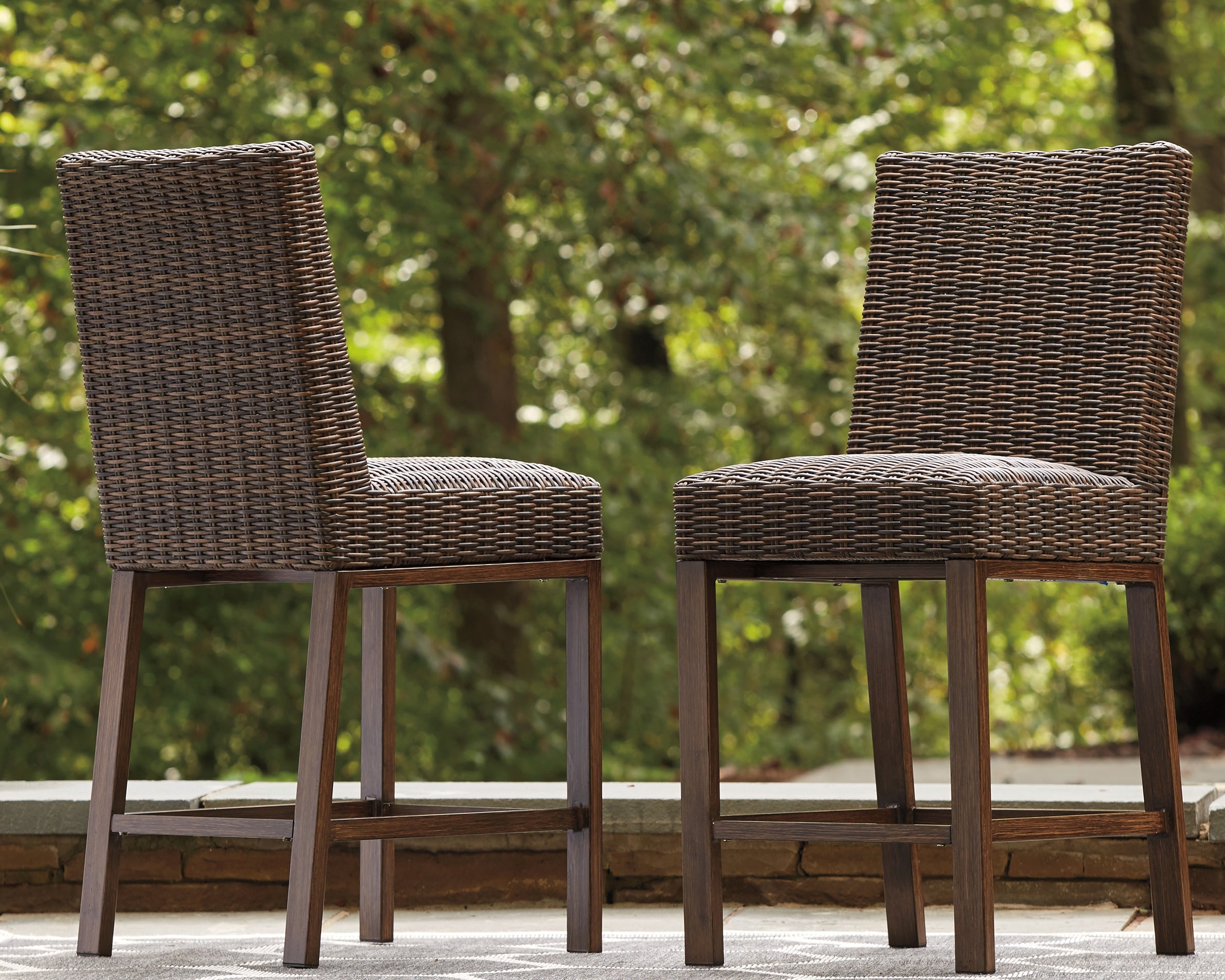 A2Z Furniture - Ashley Furniture - Paradise Trail Outdoor - Barstool (Set of 2) / Medium Brown - P750-130