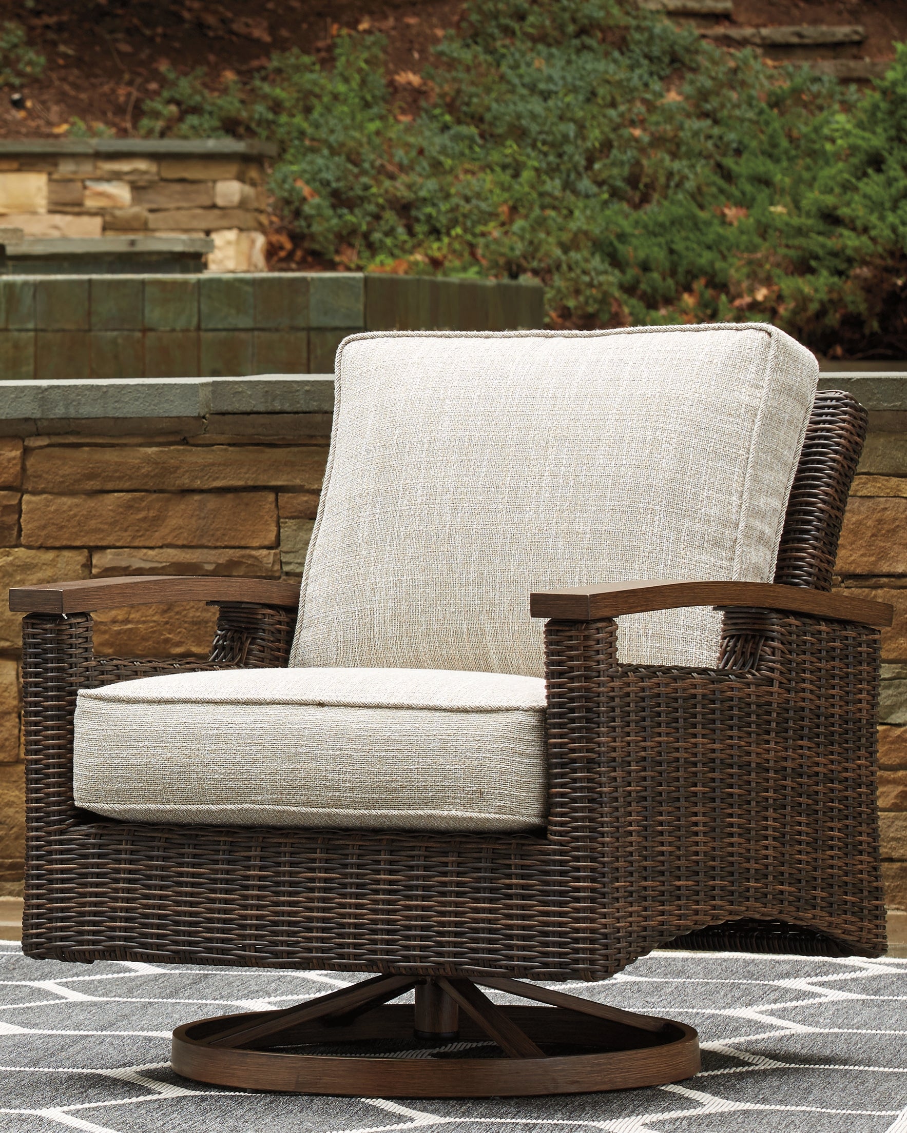 A2Z Furniture - Ashley Furniture - Paradise Trail Outdoor - Swivel Lounge Chair (Set of 2) / Medium Brown - P750-821