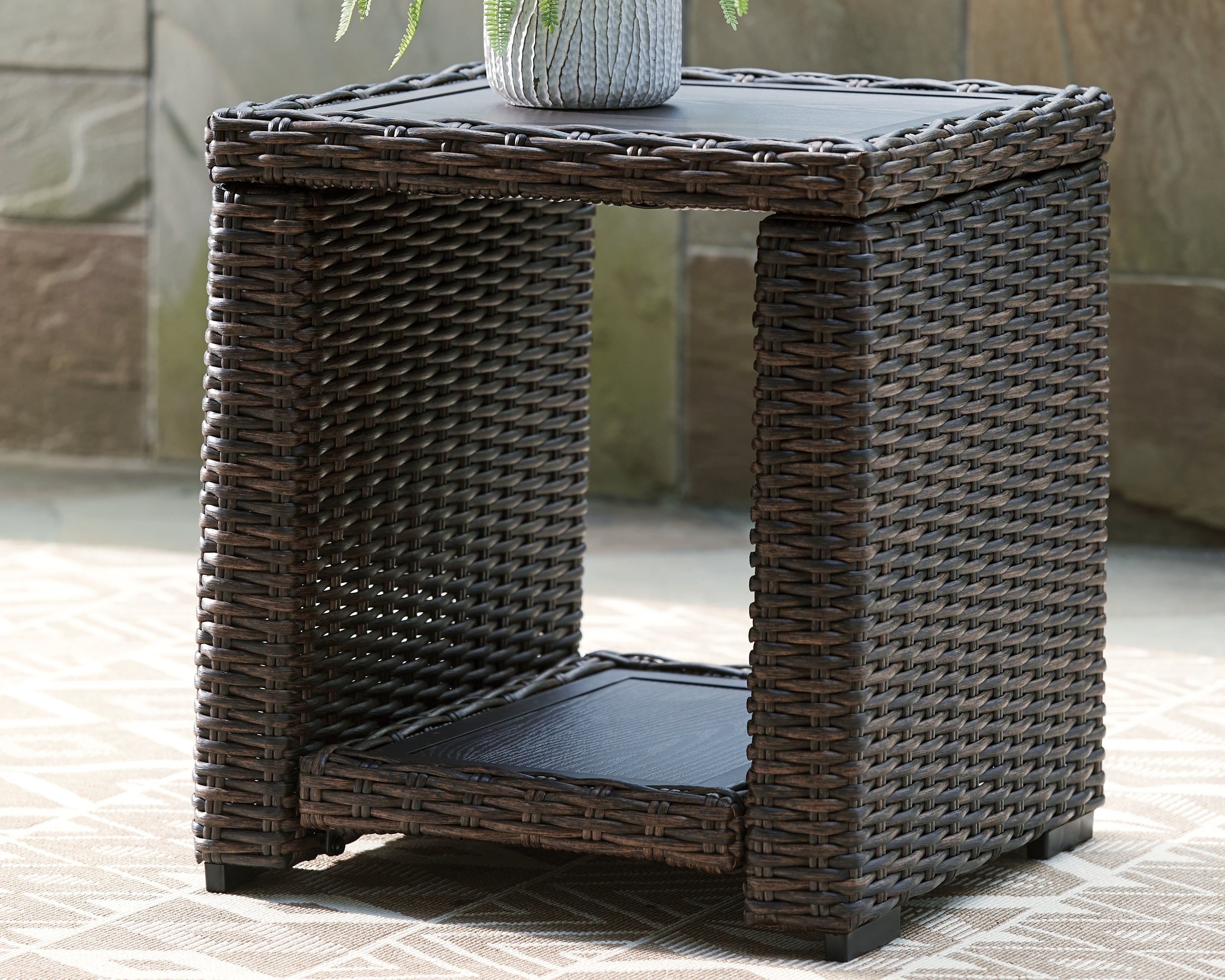 A2Z Furniture - Ashley Furniture - Grasson Lane Outdoor - Square End Table / Brown - P783-702