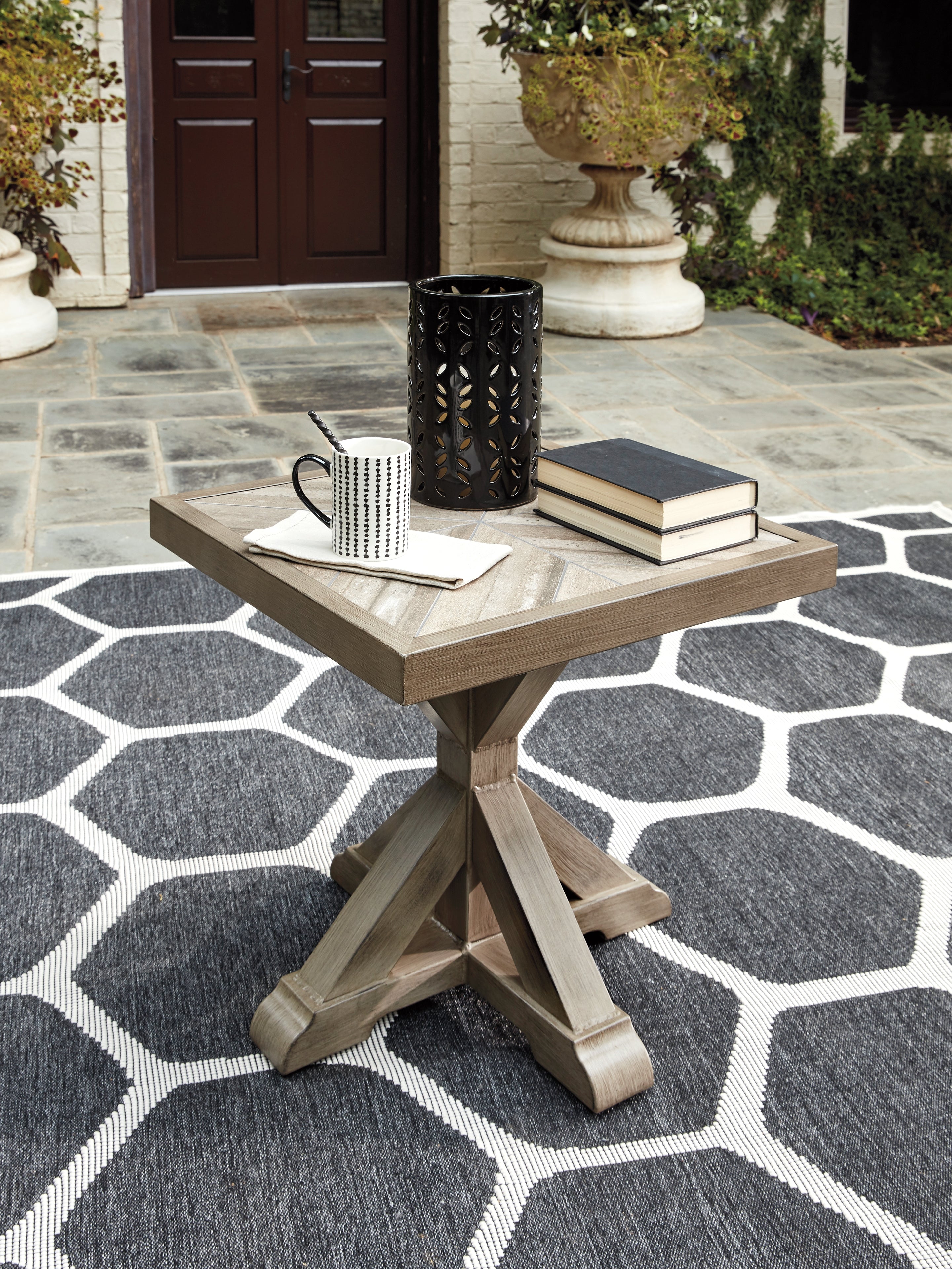 A2Z Furniture - Ashley Furniture - Beachcroft Outdoor - Square End Table / Beige - P791-702