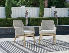 A2Z Furniture - Ashley Furniture - Seton Creek Outdoor - Barstool with Cushion (Set of 2) / Beige/Gray - P798-130