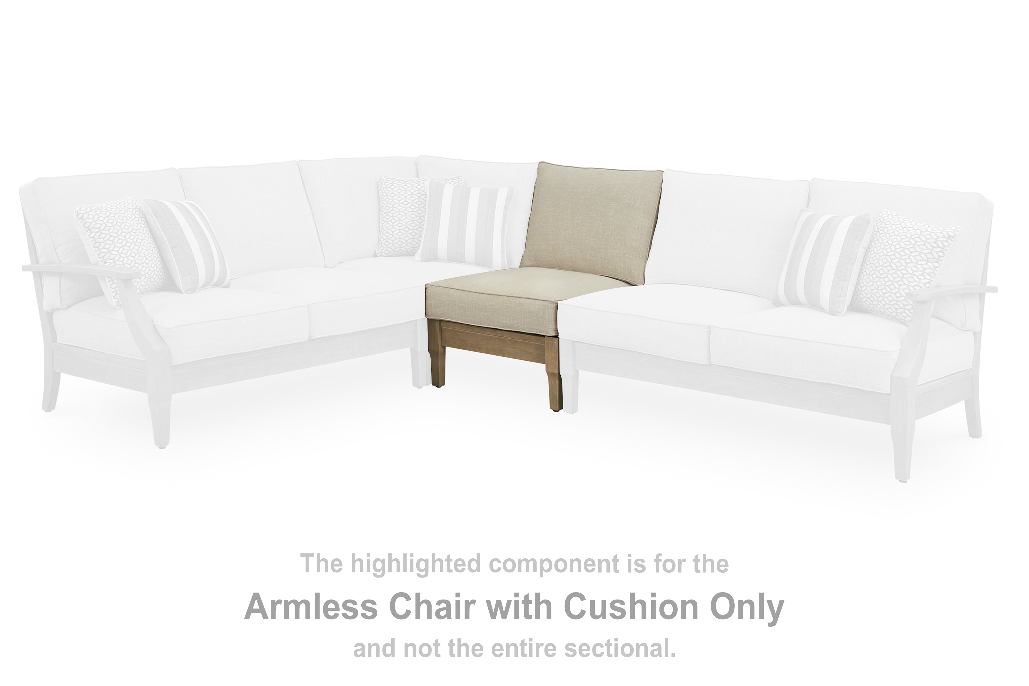 A2Z Furniture - Ashley Furniture - Clare View Outdoor - Armless Chair w/Cushion / Beige - P801-846