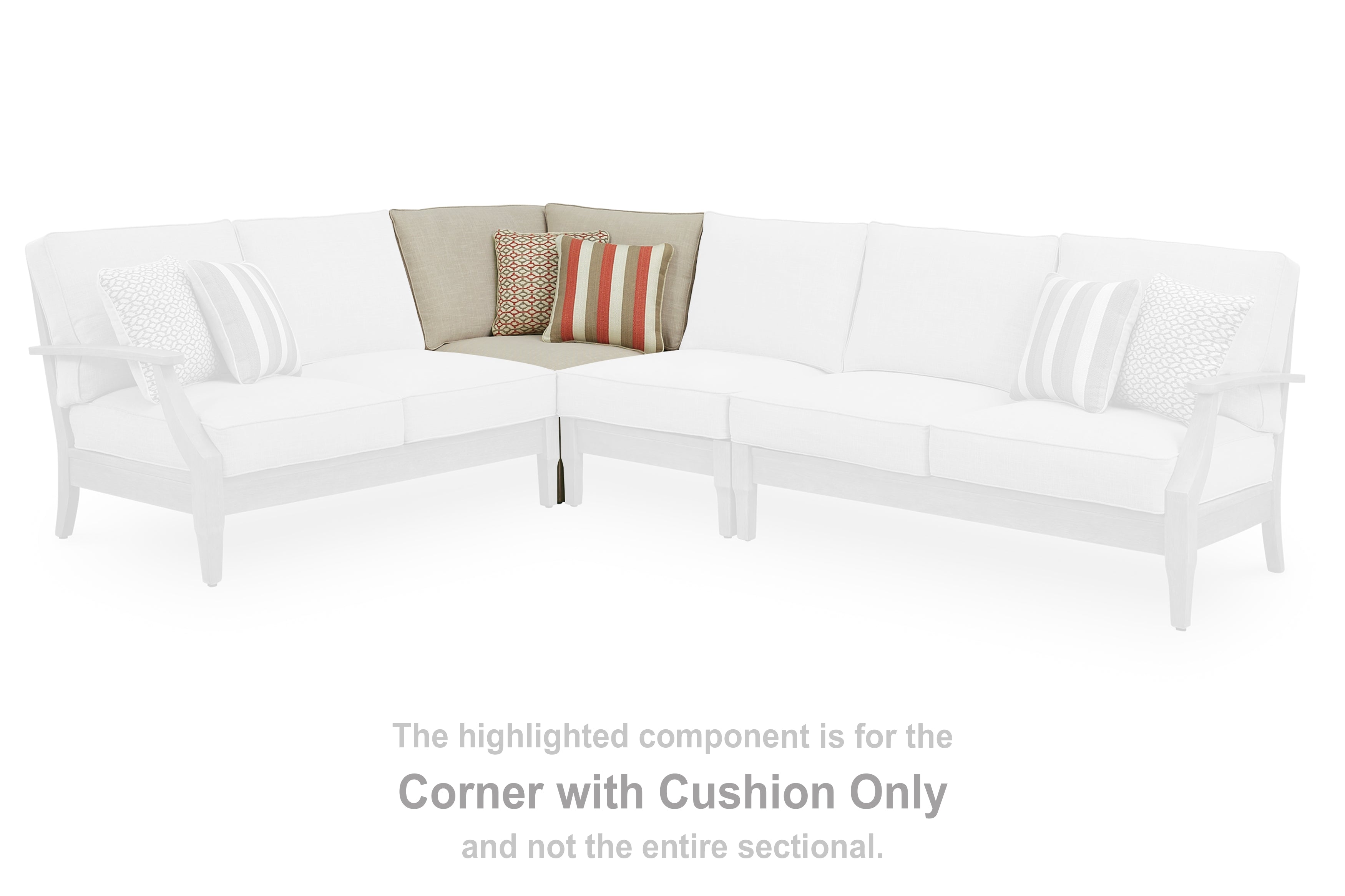 A2Z Furniture - Ashley Furniture - Clare View Outdoor - Corner with Cushion / Beige - P801-877