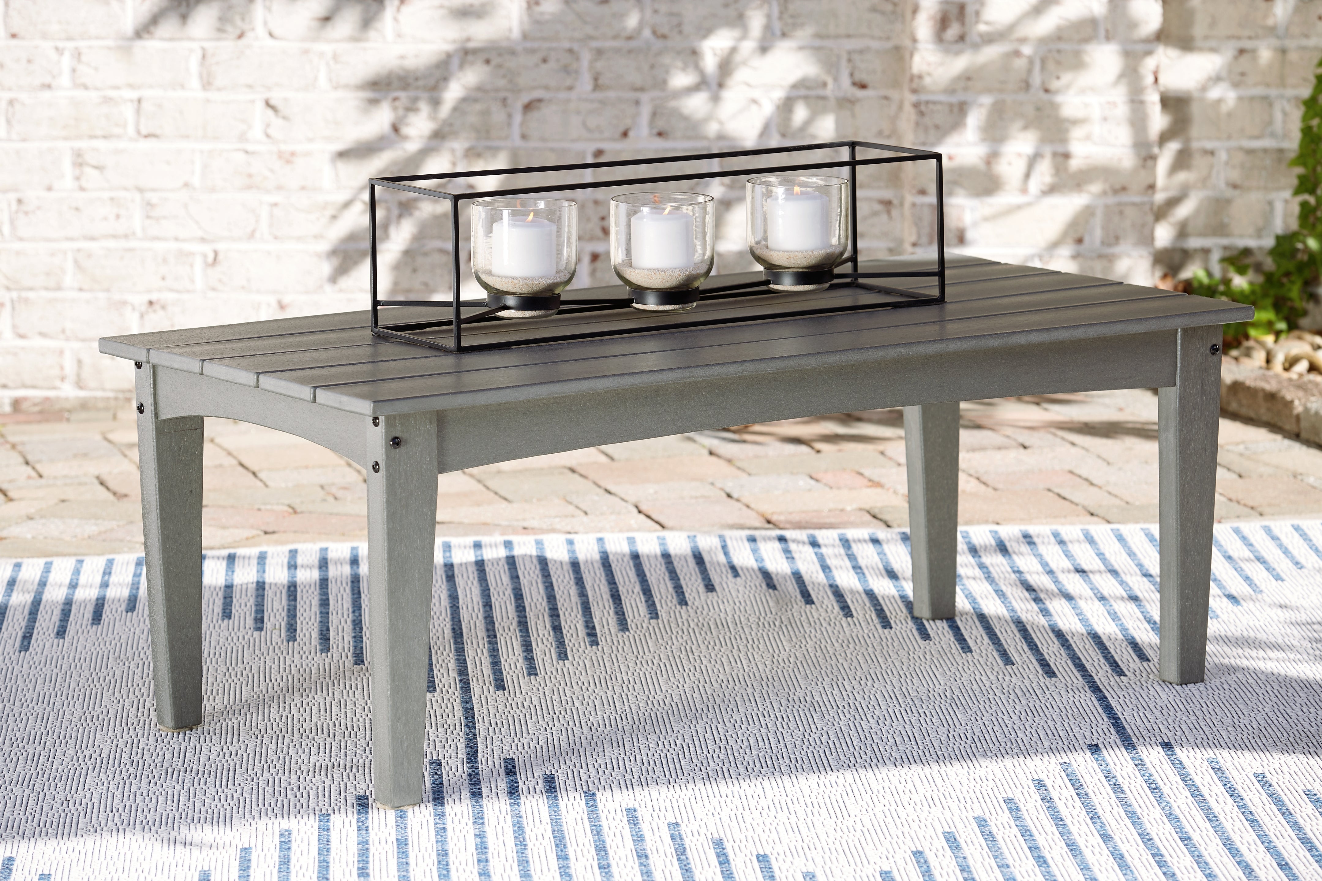 A2Z Furniture - Ashley Furniture - Visola Outdoor - Rectangular Cocktail Table / Gray - P802-701