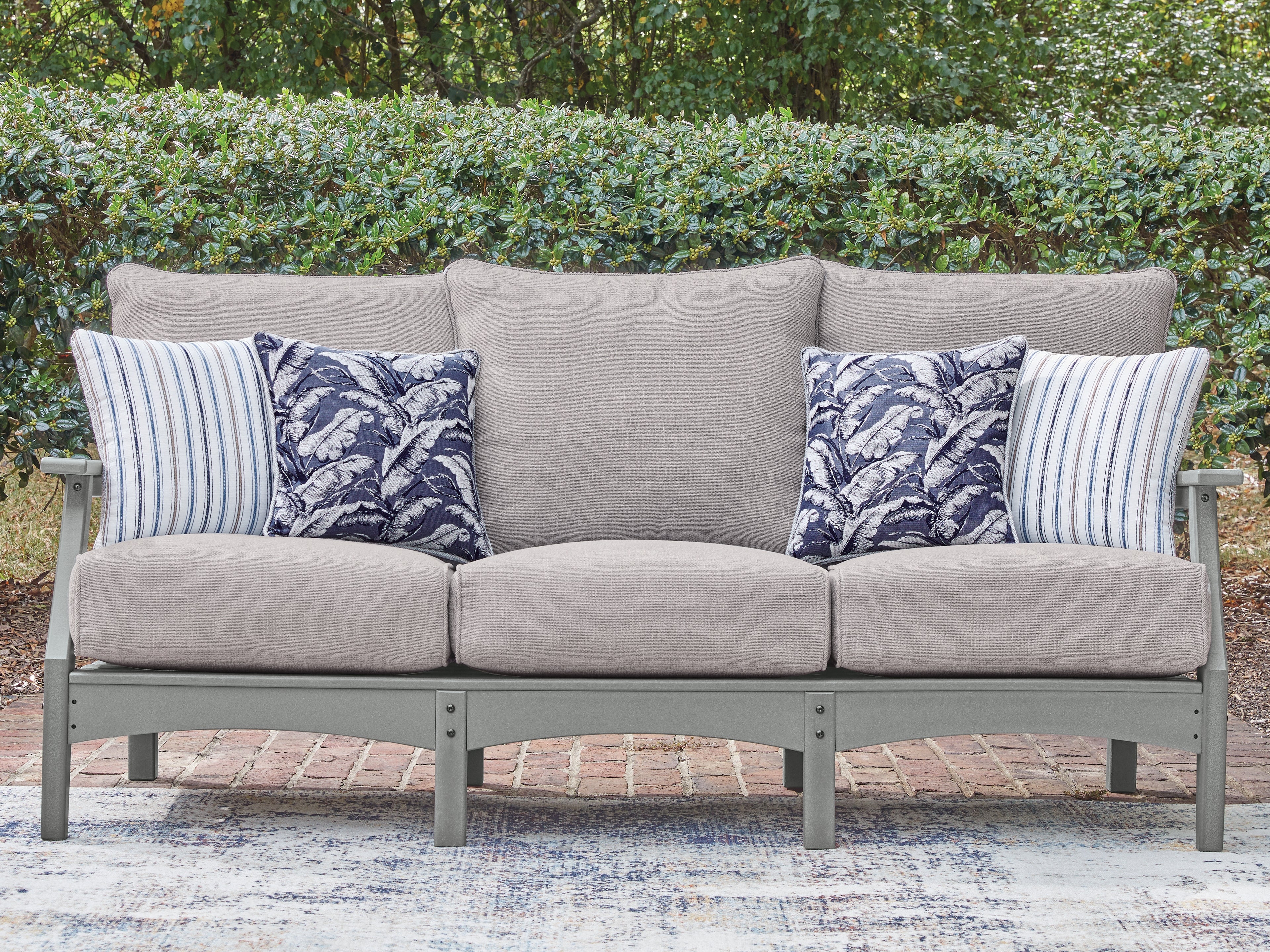 A2Z Furniture - Ashley Furniture - Cove Beach Outdoor - Sofa with Cushion / Gray - PCP803-838