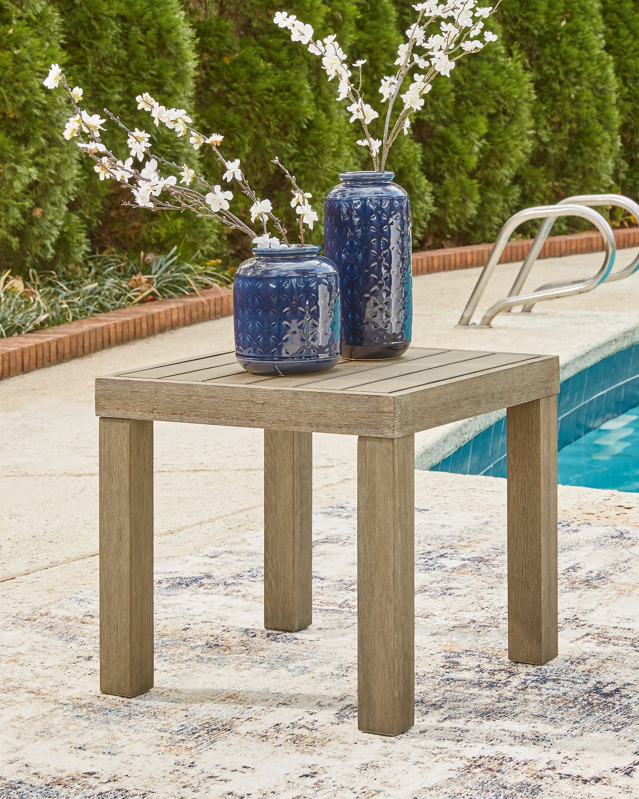 A2Z Furniture - Ashley Furniture - Silo Point Outdoor - Square End Table / Brown - P804-702