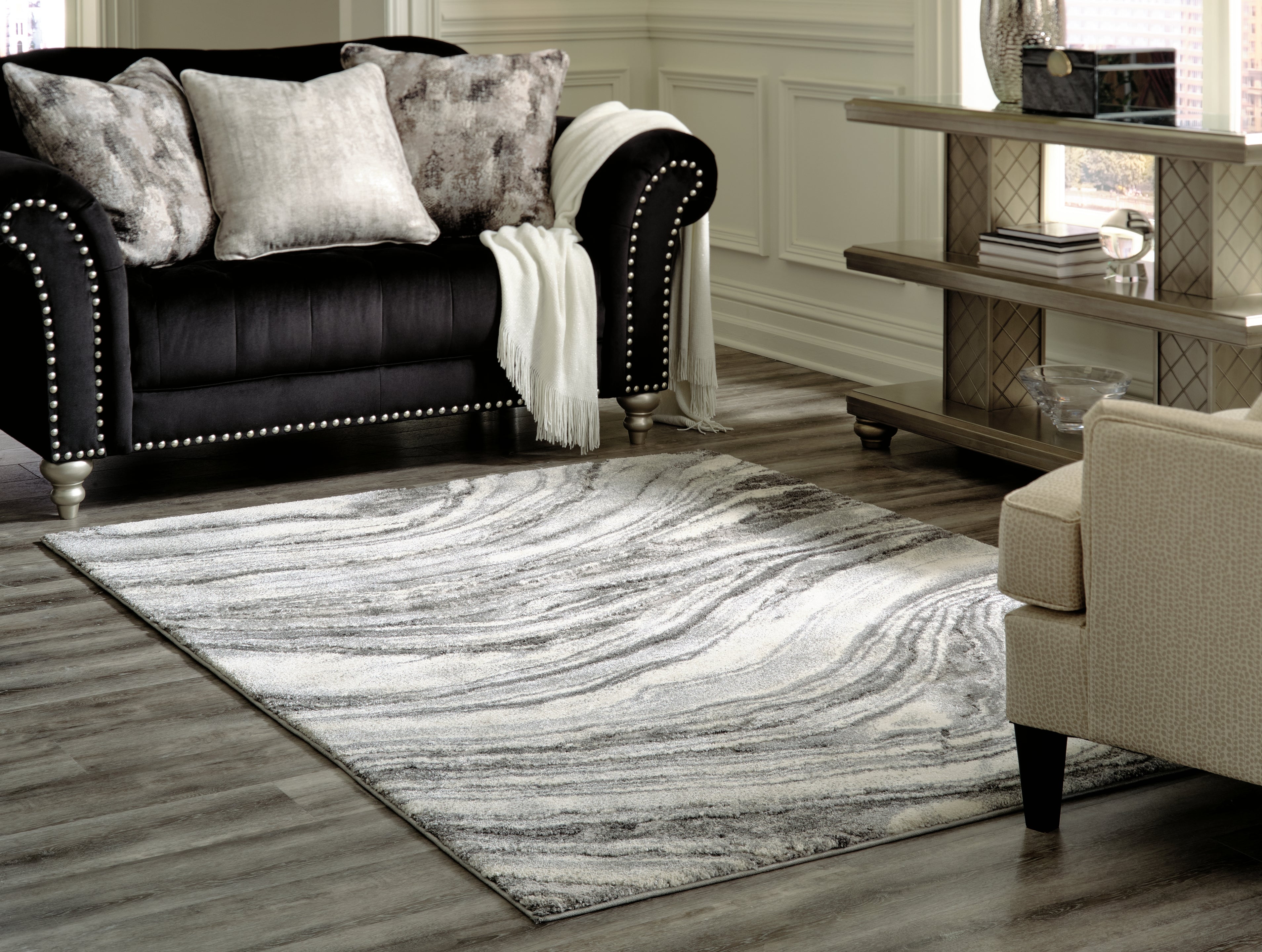A2Z Furniture - Ashley Furniture - Wysdale Rug - 7'10" x 10'3" Rug / Ivory/Gray - R404901