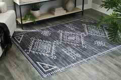 A2Z Furniture - Ashley Furniture - Arloman Rug - 5' x 7' Washable Rug / Black/Cream/Gray - R405932