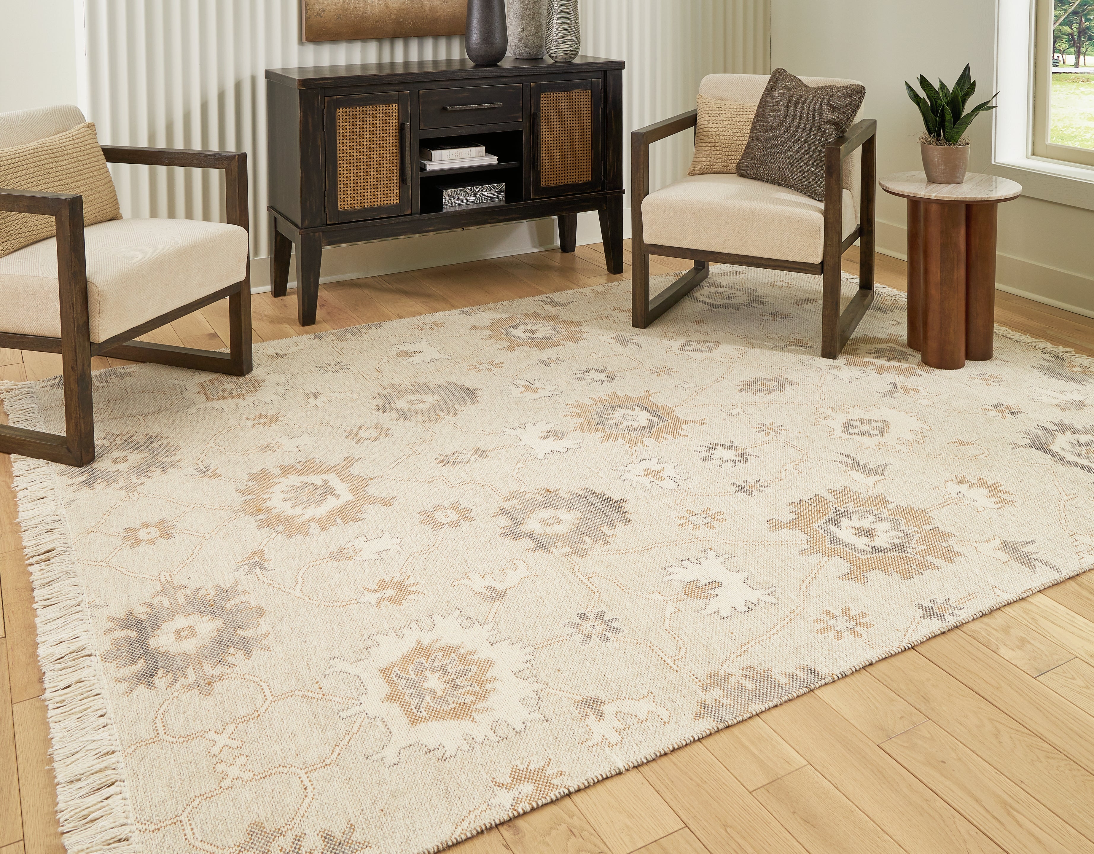 A2Z Furniture - Ashley Furniture - Calkin Rug - 8' x 10' Rug / Linen/Gray/Caramel - R406391