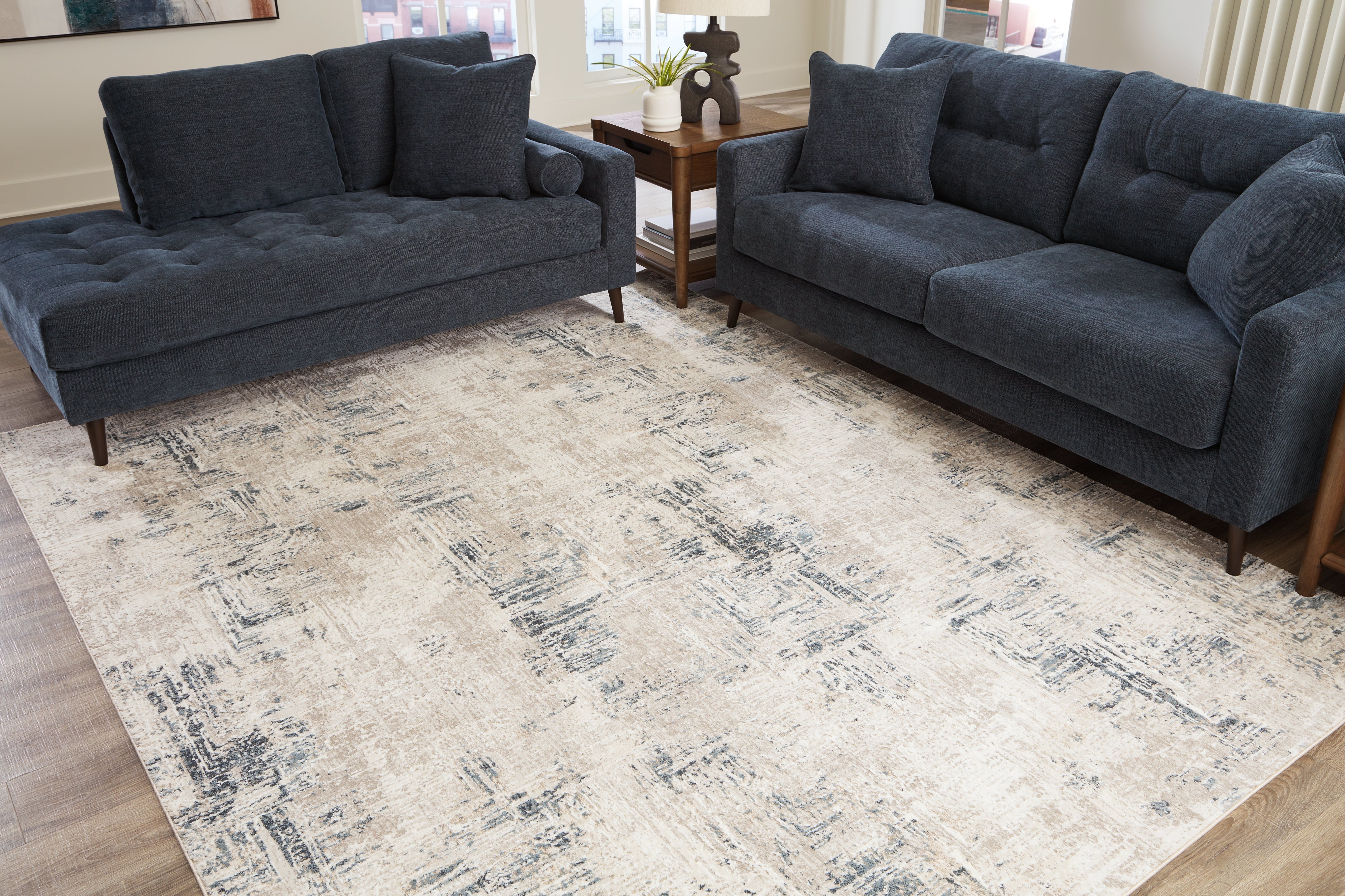 A2Z Furniture - Ashley Furniture - Gentor Rug - 8' x 10' Rug / Blue/Ivory - R406521