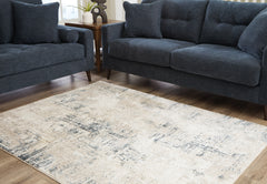 A2Z Furniture - Ashley Furniture - Gentor Rug - 5' x 7' Rug / Blue/Ivory - R406522