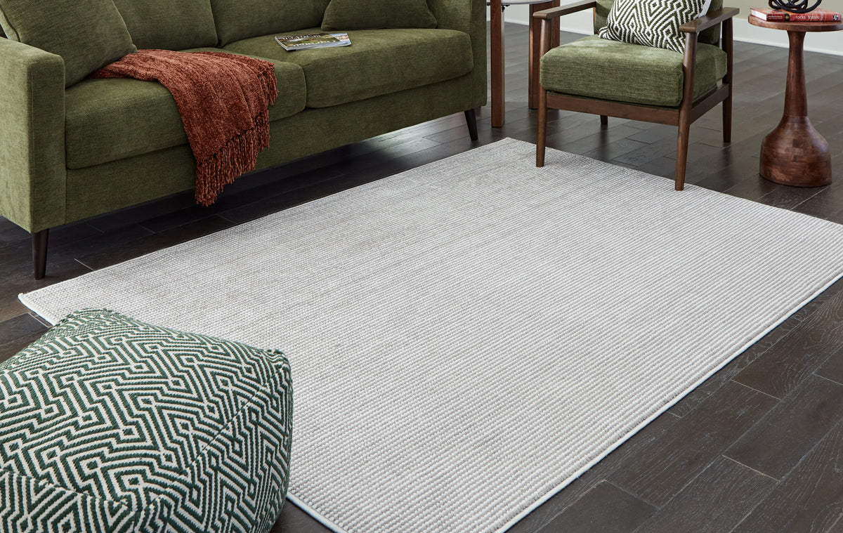 A2Z Furniture - Ashley Furniture - Eduring Rug - 5' x 7' Rug / Ivory/Taupe - R406692