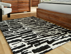 A2Z Furniture - Ashley Furniture - Bramshaw Rug - 10' x 14' Rug / Black/Ivory - R406760