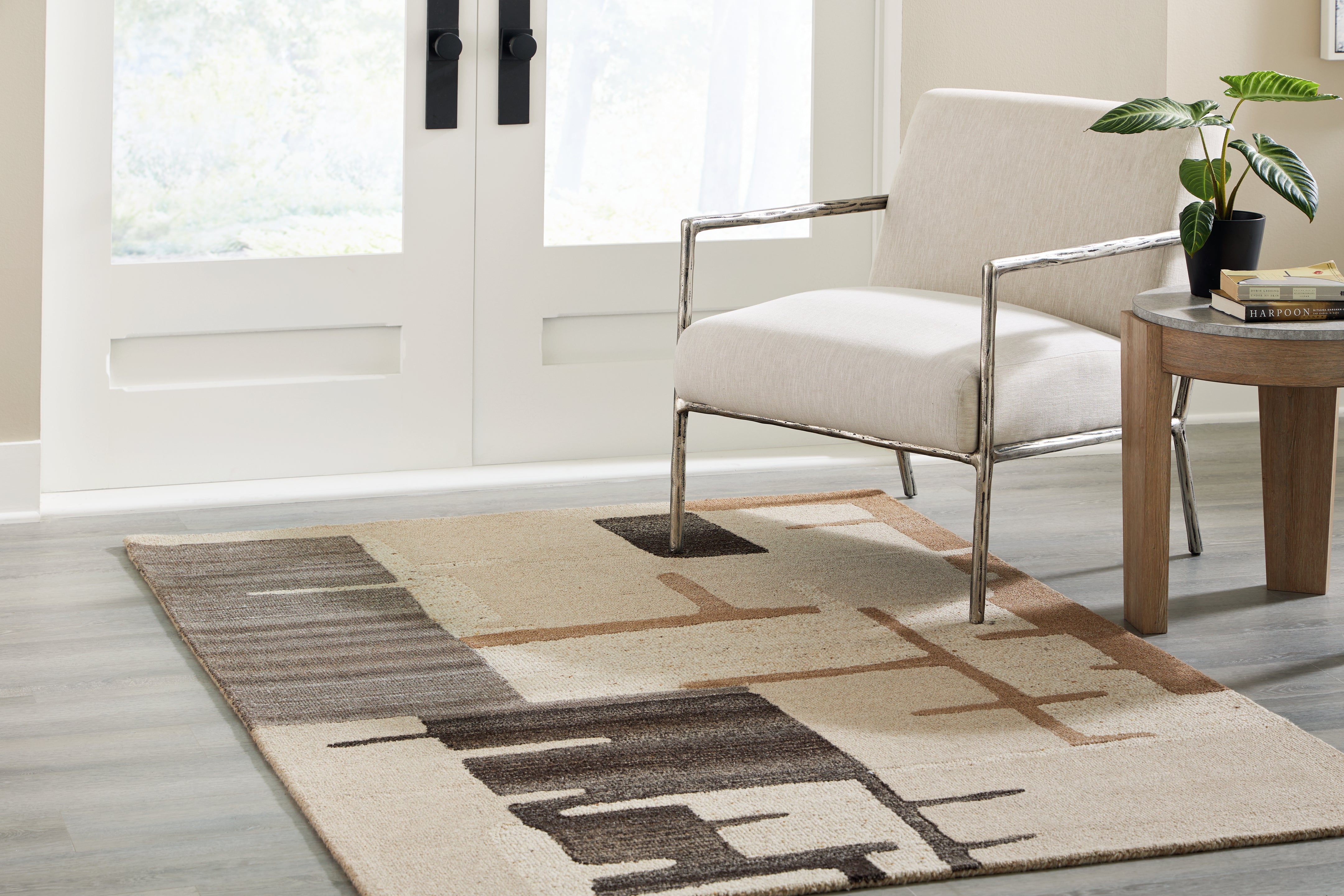 A2Z Furniture - Ashley Furniture - Kencher Rug - 5' x 7' Rug / Beige/Brown - R406822