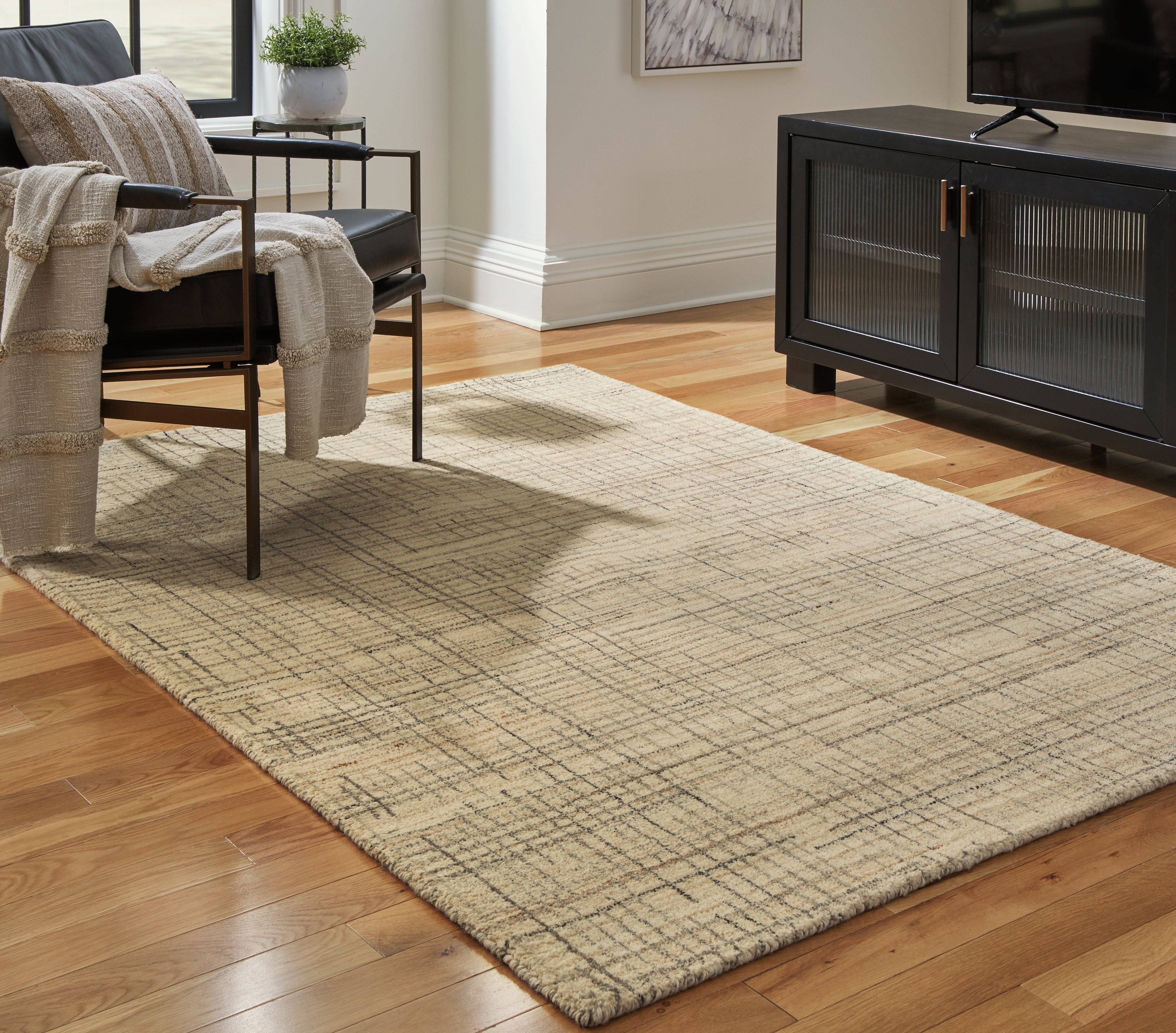 A2Z Furniture - Ashley Furniture - Janston Rug - 5' x 7' Rug / Ivory/Gray/Tan - R406862