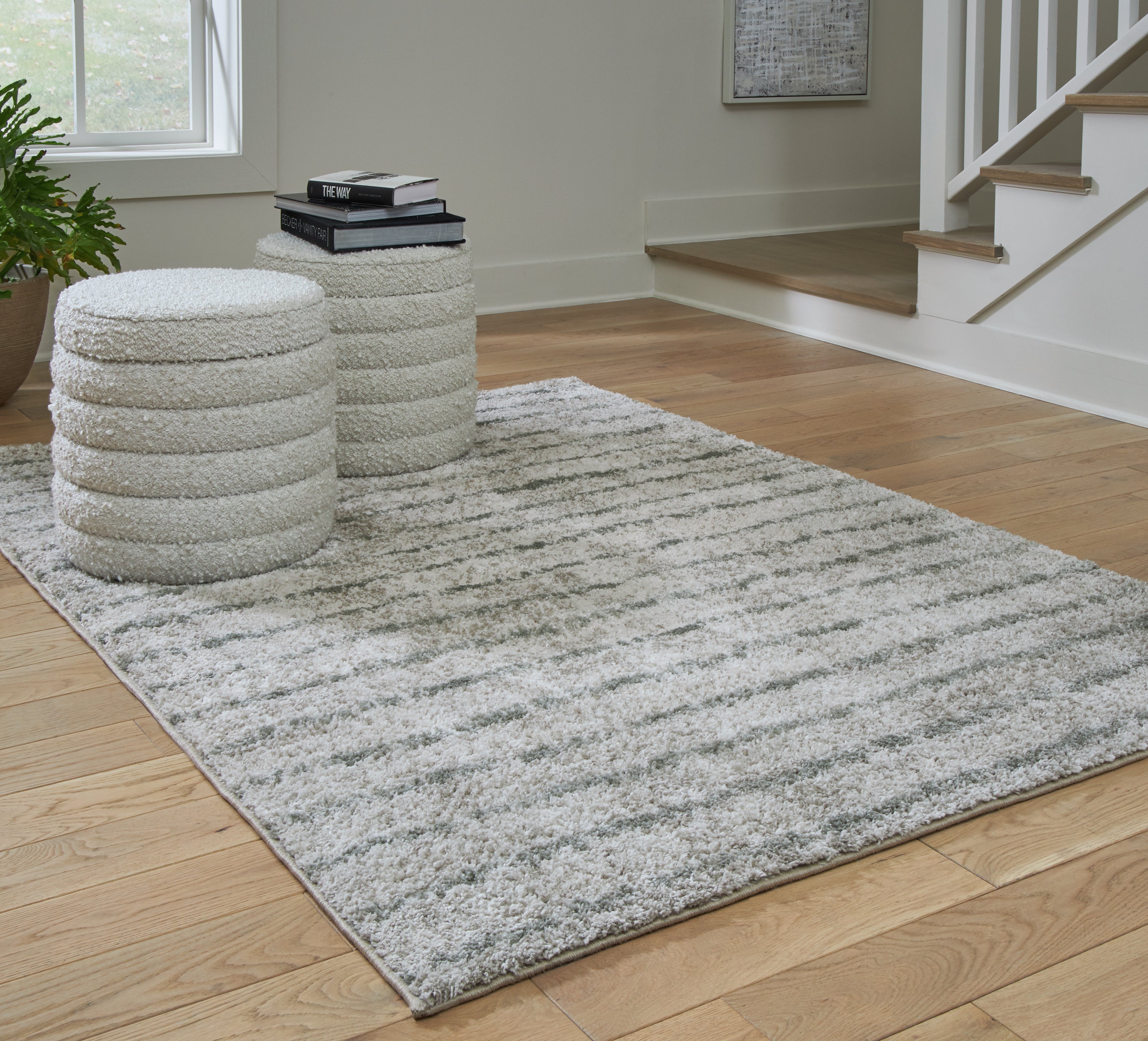 A2Z Furniture - Ashley Furniture - Laddway Rug - 5' x 7' Rug / Cream/Green - R406882