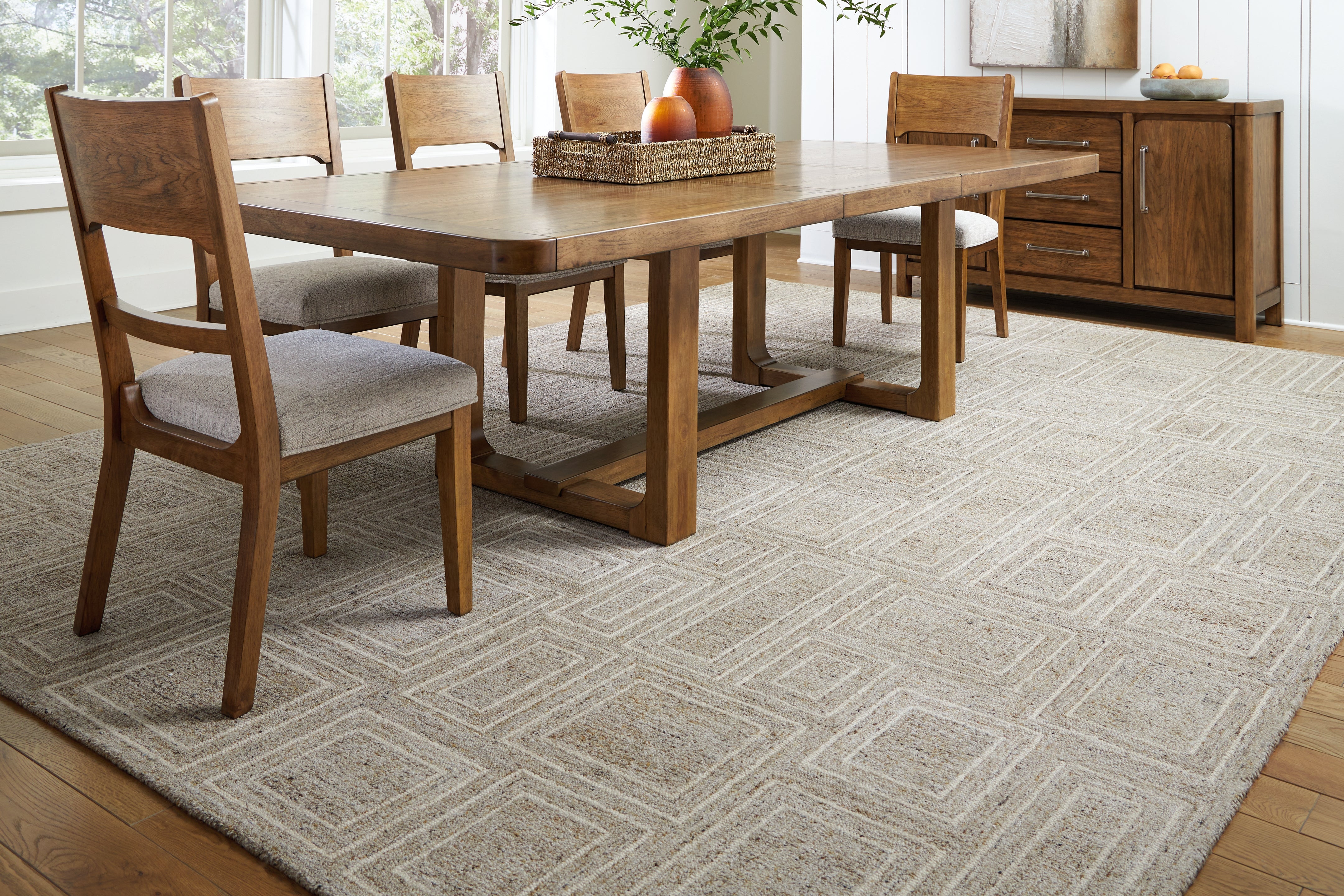 A2Z Furniture - Ashley Furniture - Brickburgh Rug - 10' x 14' Rug / Gray/Ivory/Honey - R406900