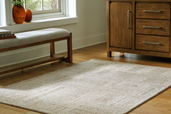 A2Z Furniture - Ashley Furniture - Brickburgh Rug - 5' x 7' Rug / Gray/Ivory/Honey - R406902