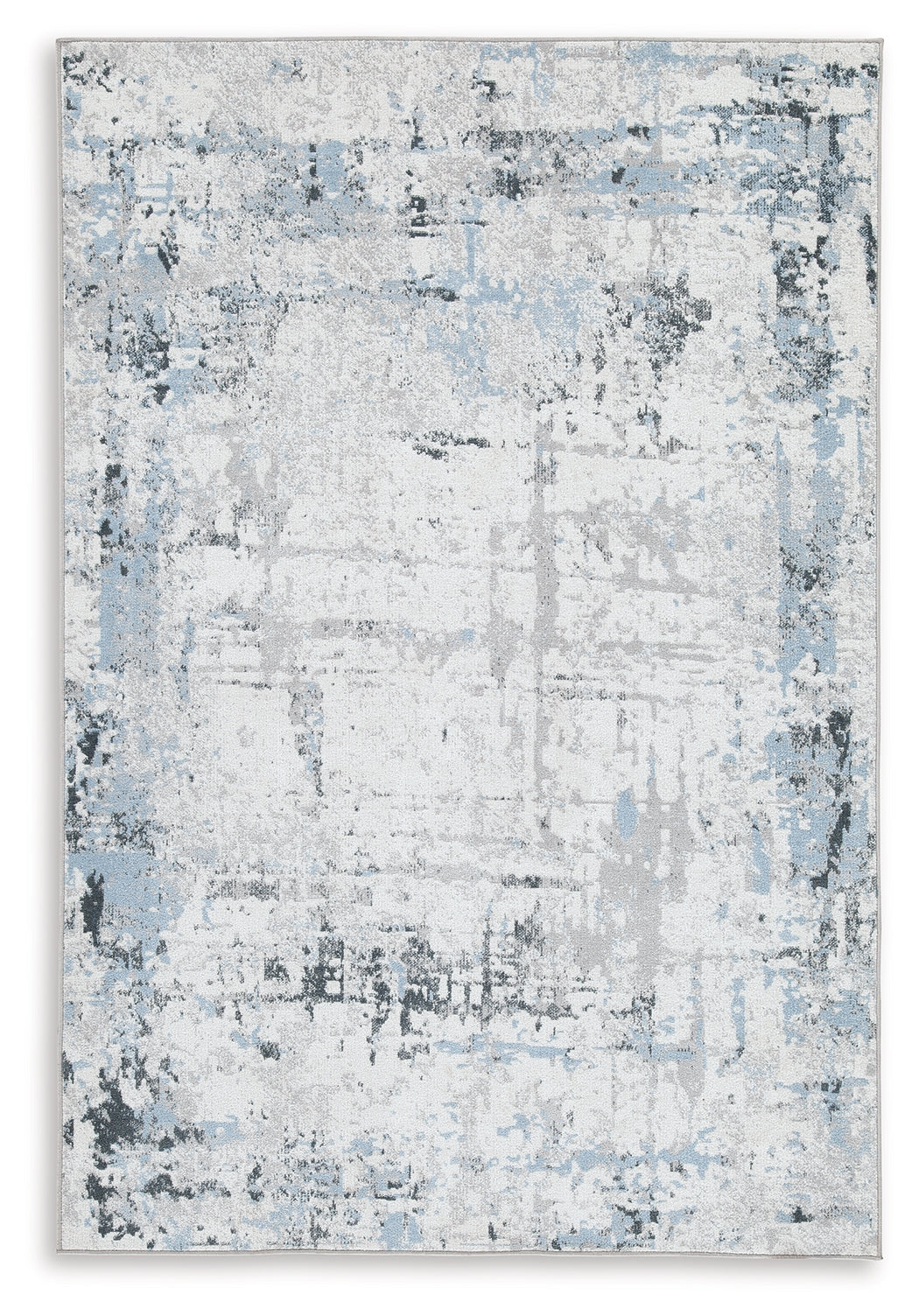 A2Z Furniture - Ashley Furniture - Emertonly Rug - 8' x 10' Washable Rug / Blue/White/Gray - R406981
