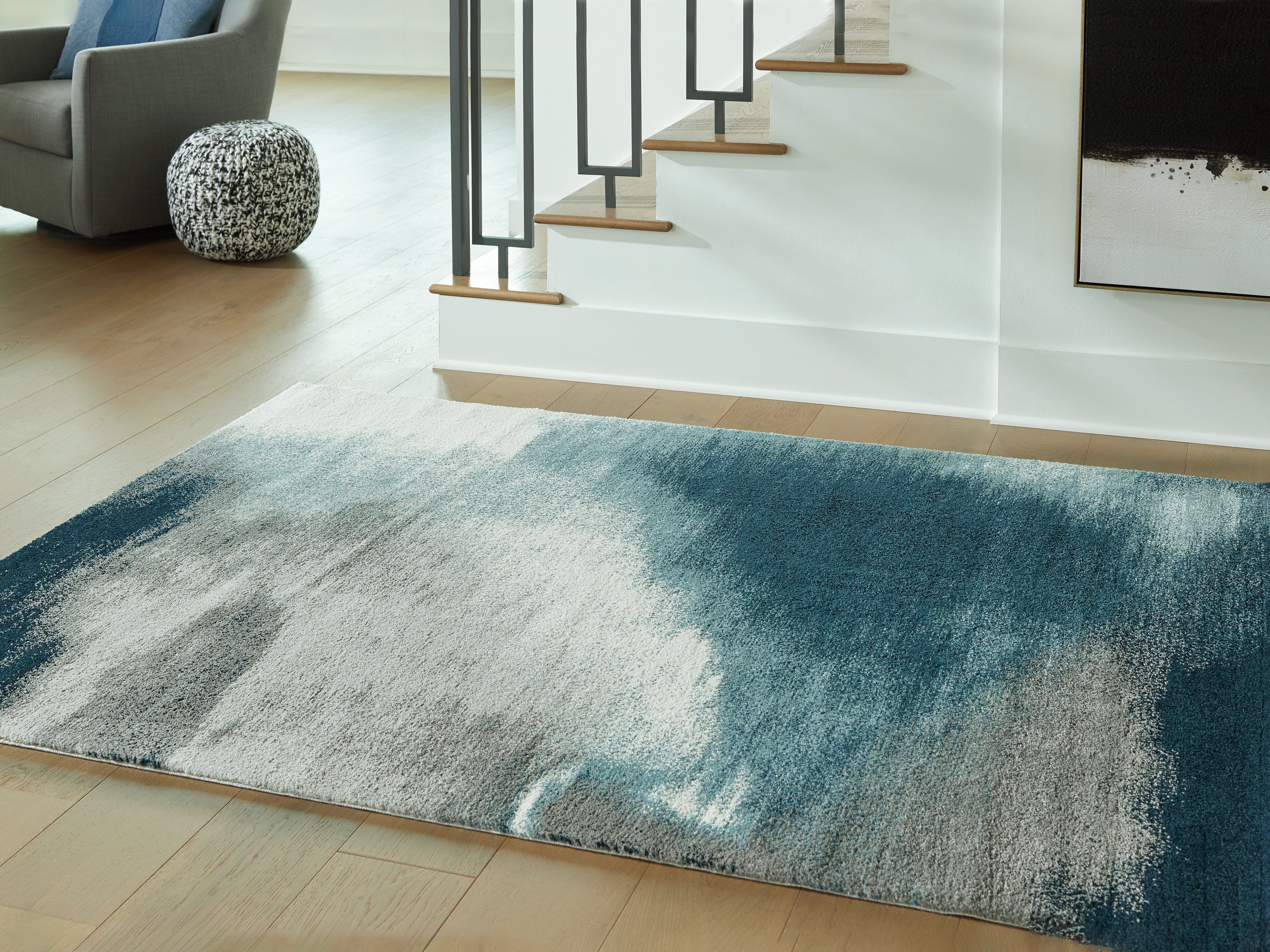 A2Z Furniture - Ashley Furniture - Brentward Rug - 8' x 10' Rug / Blue/Gray/Ivory - R407081