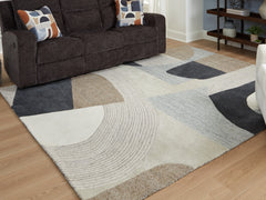 A2Z Furniture - Ashley Furniture - Edrickhill Rug - 5' x 7' Rug / Grayish Teal/Taupe/Cream - R407122