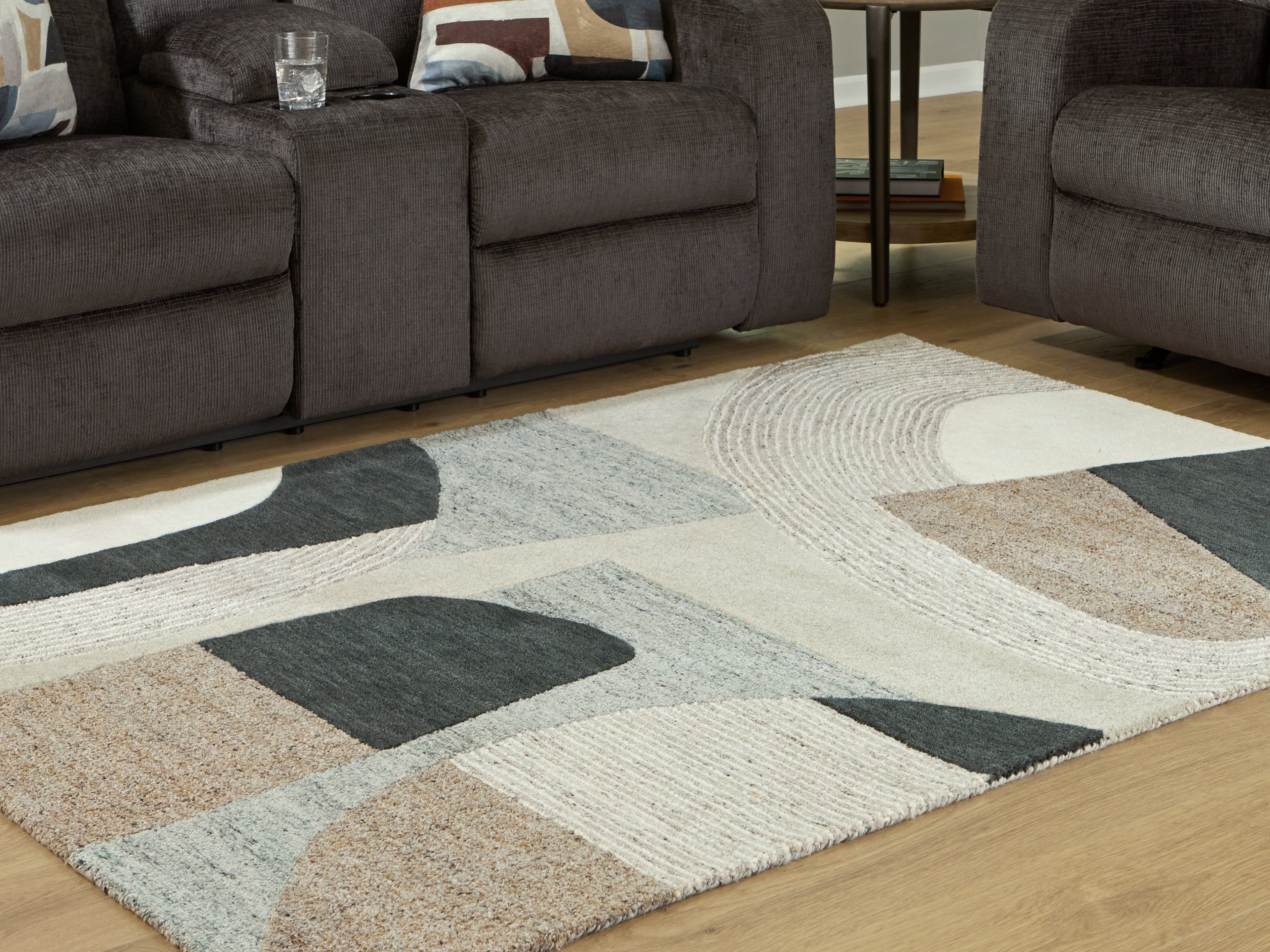 A2Z Furniture - Ashley Furniture - Edrickhill Rug - 5' x 7' Rug / Grayish Teal/Taupe/Cream - R407122