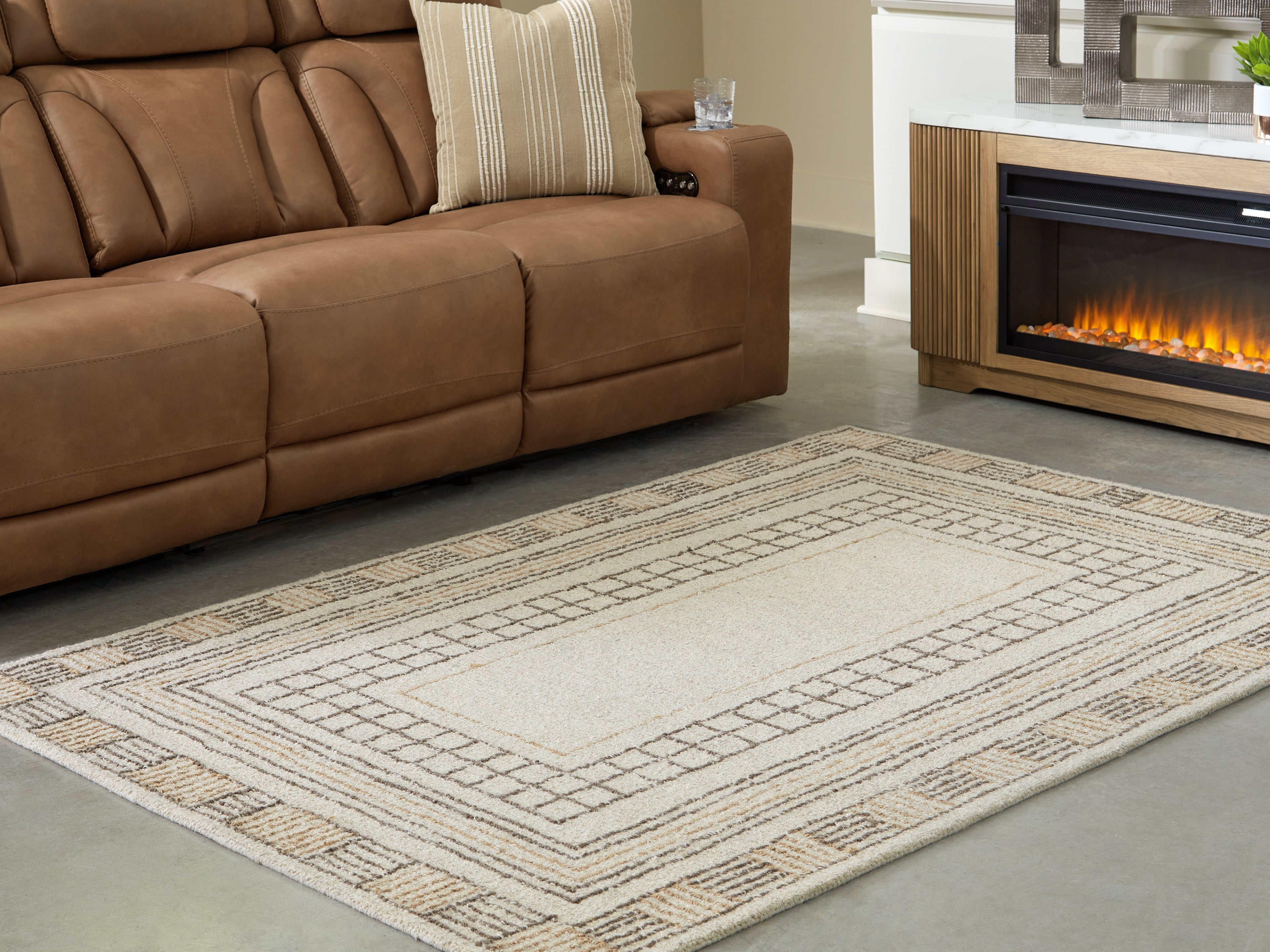 A2Z Furniture - Ashley Furniture - Idaman Rug - Medium Rug / Taupe/Brown - R407292