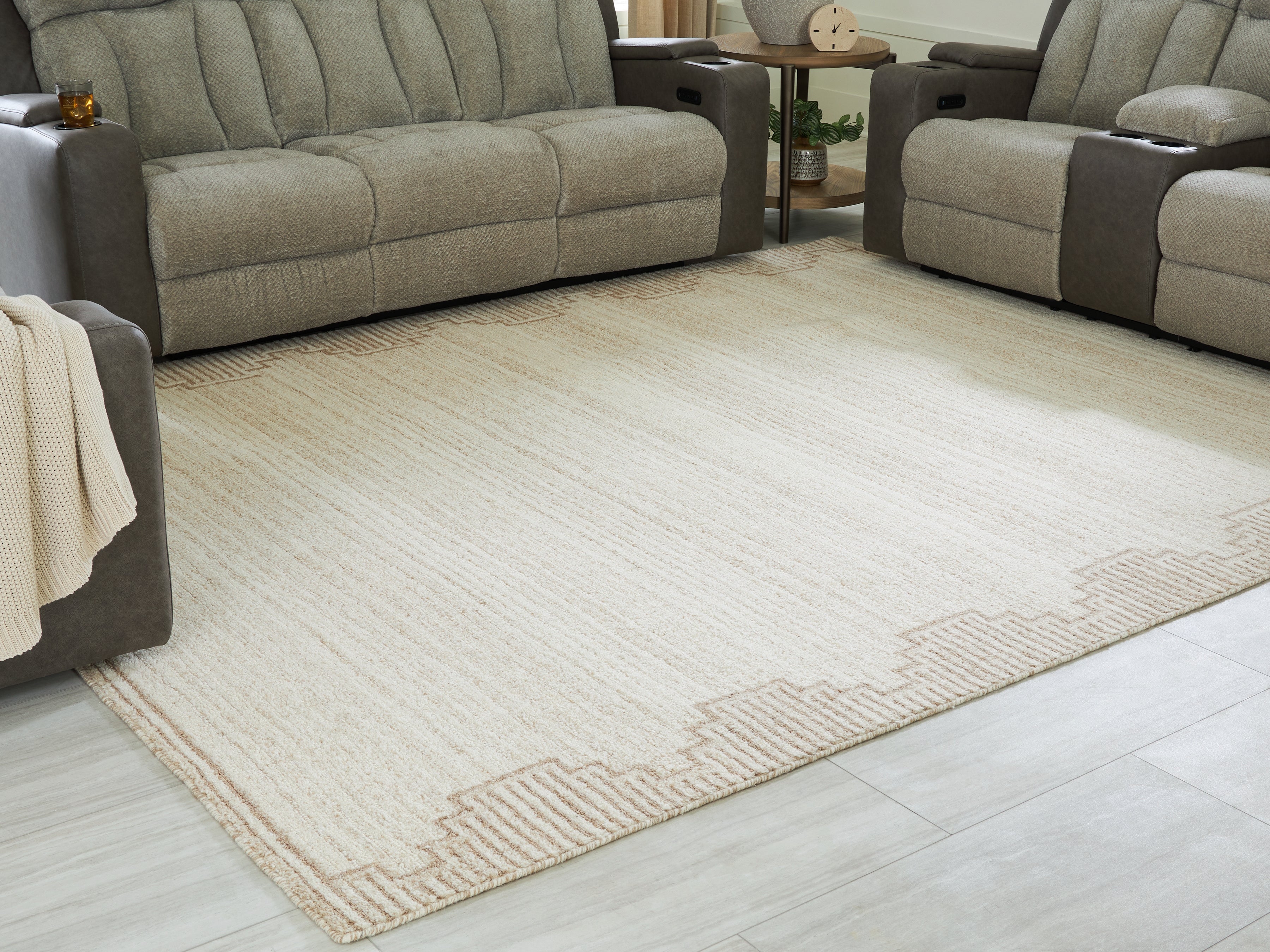 A2Z Furniture - Ashley Furniture - Emorymore Rug - Large Rug / Brown/Beige - R407301