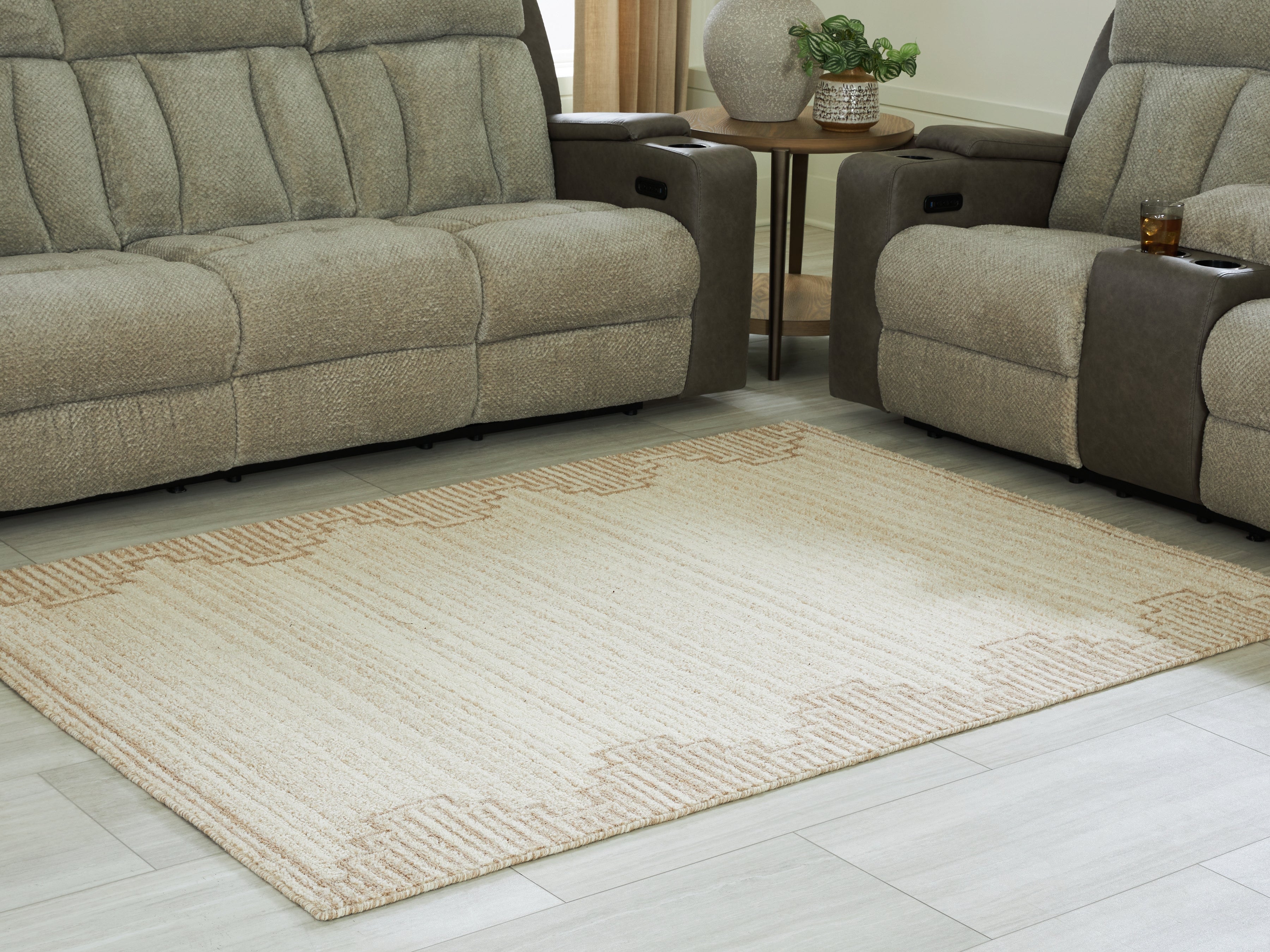 A2Z Furniture - Ashley Furniture - Emorymore Rug - Medium Rug / Brown/Beige - R407302