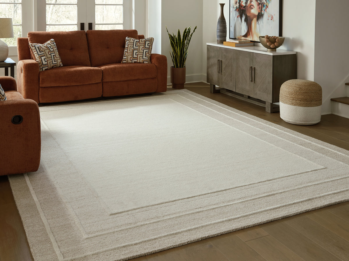 A2Z Furniture - Ashley Furniture - Teelgan Rug - Medium Rug / Ivory/Tan - R407312