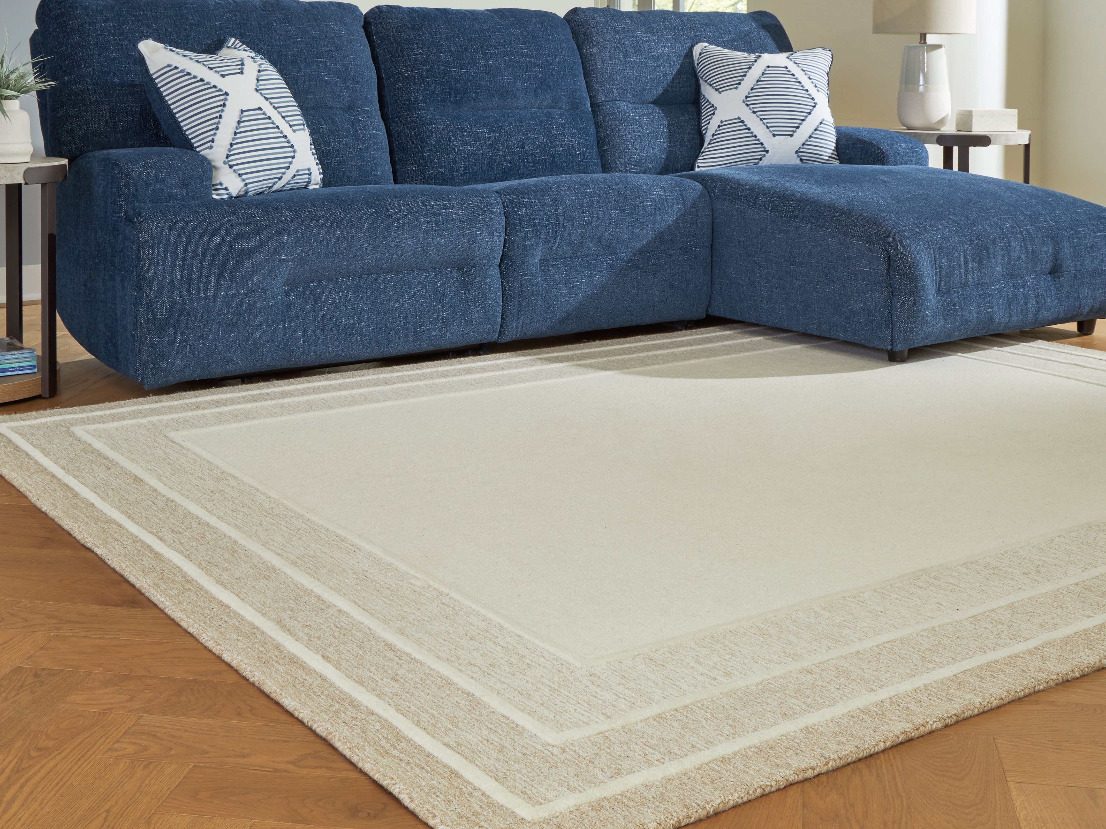 A2Z Furniture - Ashley Furniture - Teelgan Rug - Large Rug / Ivory/Tan - R407311