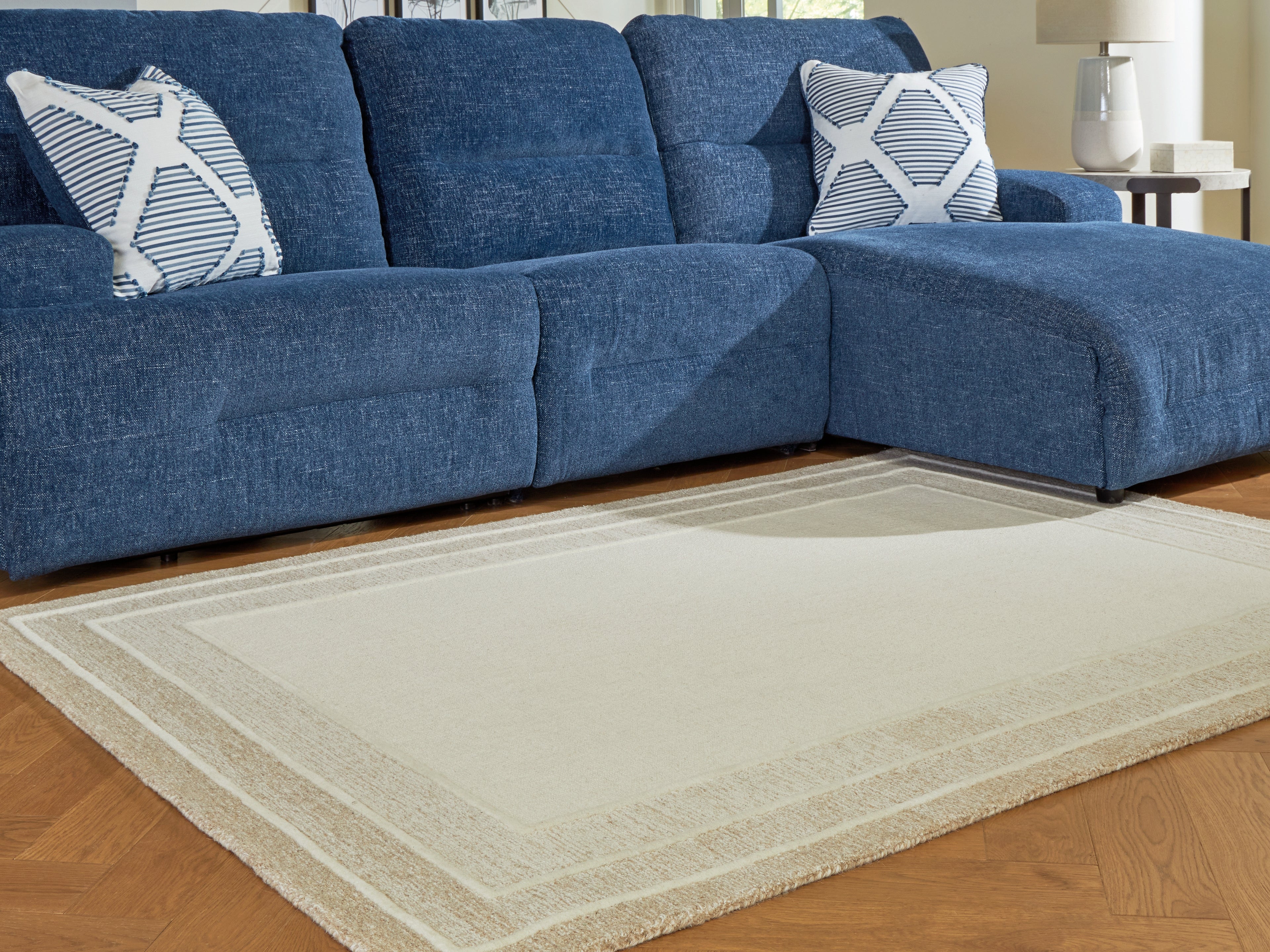 A2Z Furniture - Ashley Furniture - Teelgan Rug - Medium Rug / Ivory/Tan - R407312