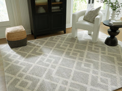 A2Z Furniture - Ashley Furniture - Unawick Rug - Large Rug / Gray/Ivory - R407331
