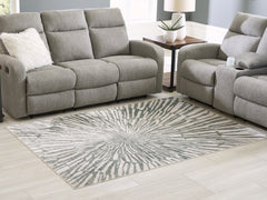 A2Z Furniture - Ashley Furniture - Verland Rug - Washable 7'6" x 9'6" Area Rug / Gray/White - R407431