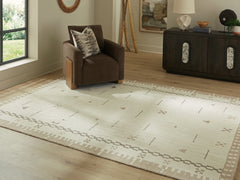 A2Z Furniture - Ashley Furniture - Dot Rug - 5' x 7' Area Rug / Cream/Brown/Taupe - R407652