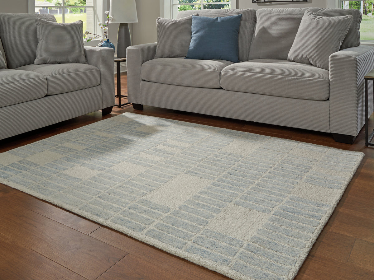 A2Z Furniture - Ashley Furniture - Dylanton Rug - 5' x 7' Area Rug / Ivory/Blue - R407812