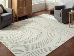 A2Z Furniture - Ashley Furniture - Deenbury Rug - 7'8" x 10' Area Rug / Ivory/Green/Brown - R407861