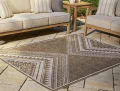 A2Z Furniture - Ashley Furniture - Dunsler Rug - 8' x 10' Rug / Brown/Cream - R900011