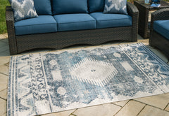 A2Z Furniture - Ashley Furniture - Daddridge Rug - 5' x 7' Rug / Blue/Gray/Ivory - R900102