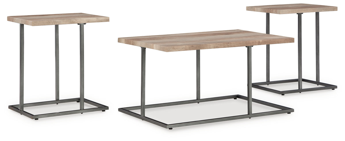 A2Z Furniture - Ashley Furniture - Albreane Table (Set of 3) - Occasional Table Set (3/CN) / Grayish Brown/Black - T147-13