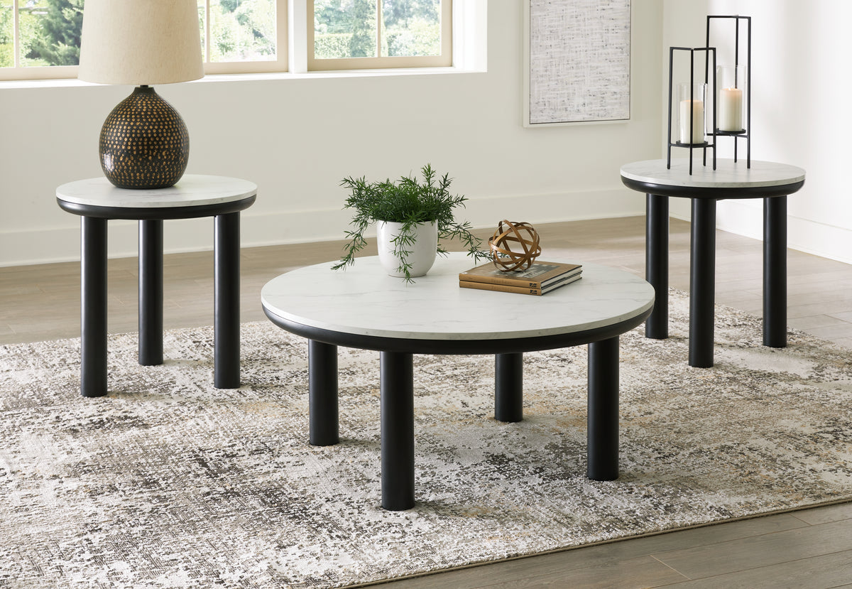 A2Z Furniture - Ashley Furniture - Xandrum Table (Set of 3) - Occasional Table Set (3/CN) / Black/White - T159-13