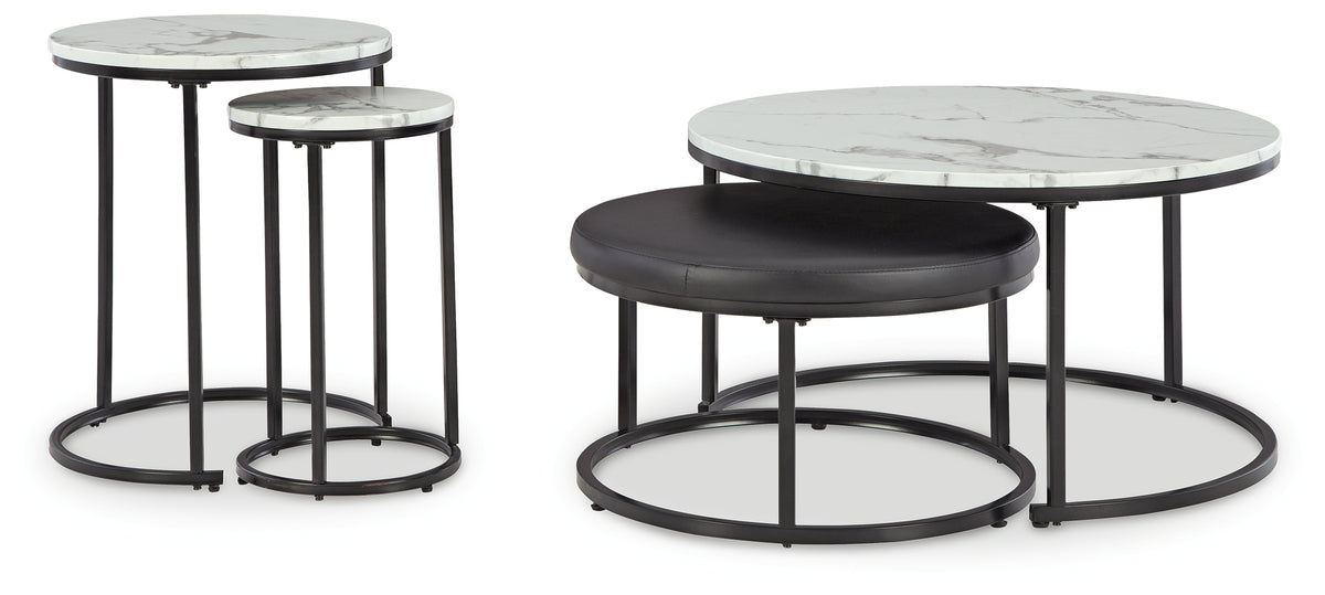 A2Z Furniture - Ashley Furniture - Jusmour Table (Set of 4) - Occasional Nesting TBL (4/CN) / Black/White - T161-14