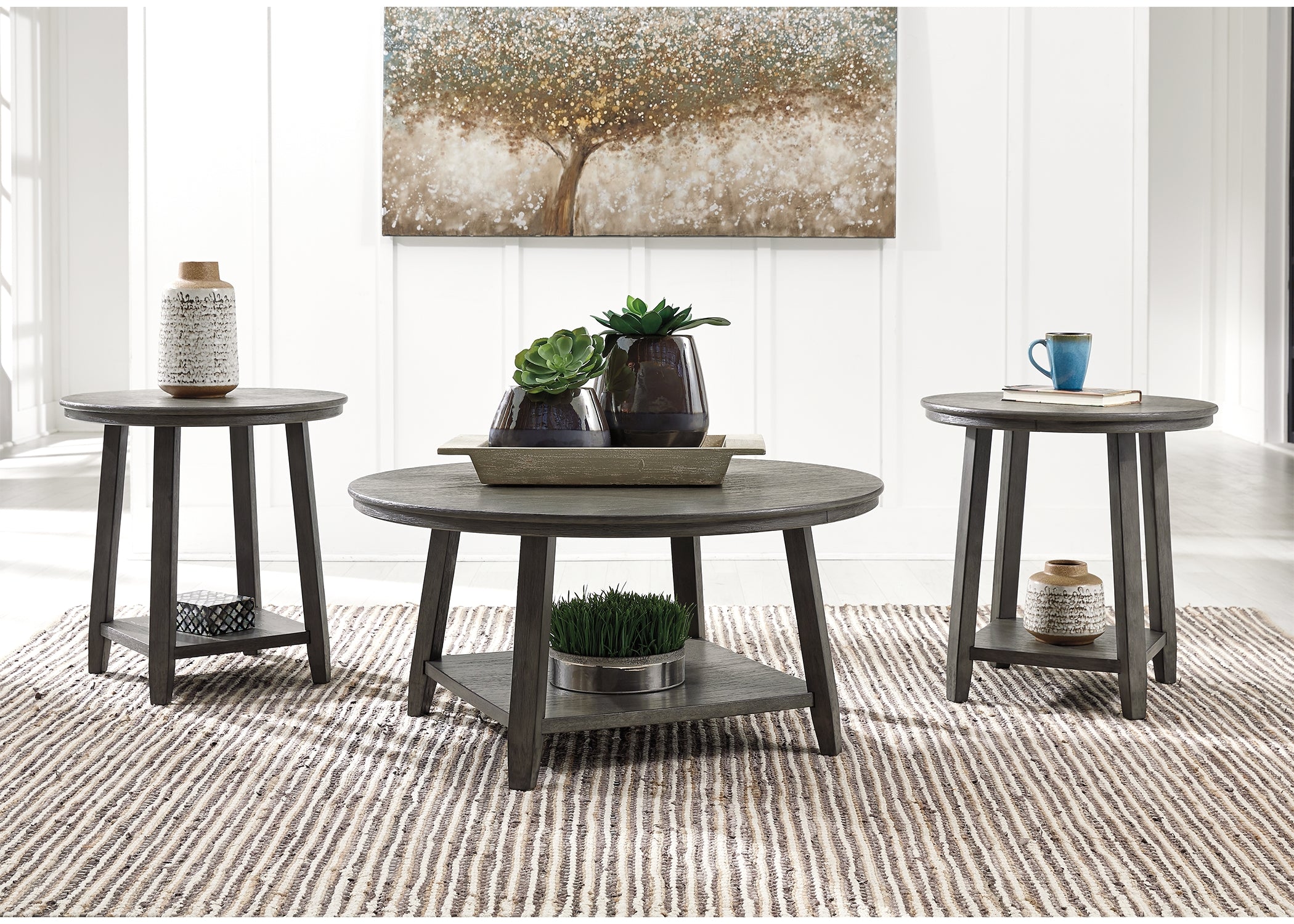 A2Z Furniture - Ashley Furniture - Caitbrook Table (Set of 3) - Occasional Table Set (3/CN) / Gray - T188-13