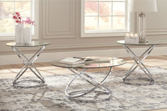 A2Z Furniture - Ashley Furniture - Hollynyx Table (Set of 3) - Occasional Table Set (3/CN) / Chrome Finish - T270-13