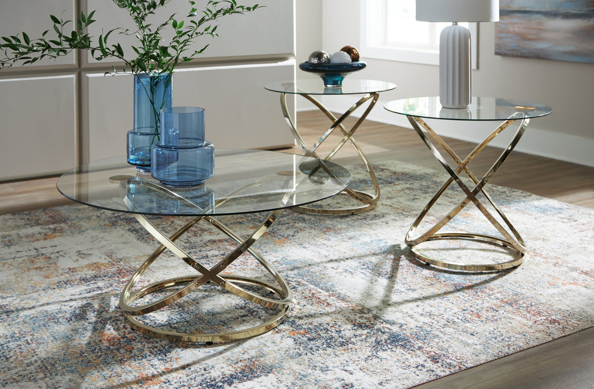 A2Z Furniture - Ashley Furniture - Crimonti Table (Set of 3) - Occasional Table Set (3/CN) / Champagne - T273-13